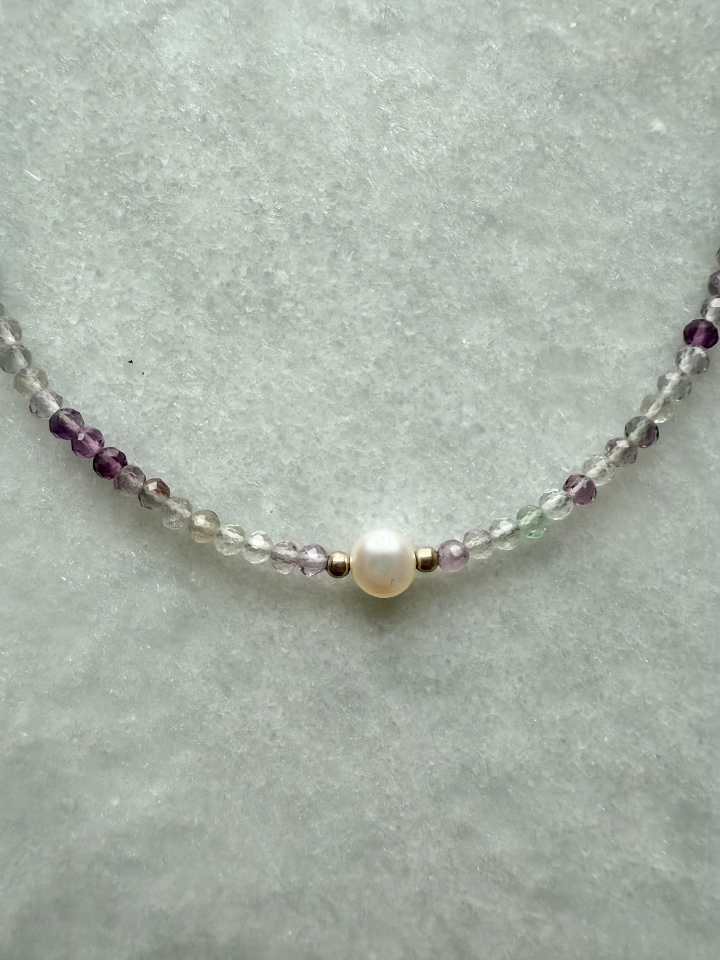 Dainty Fluorite Silver necklace