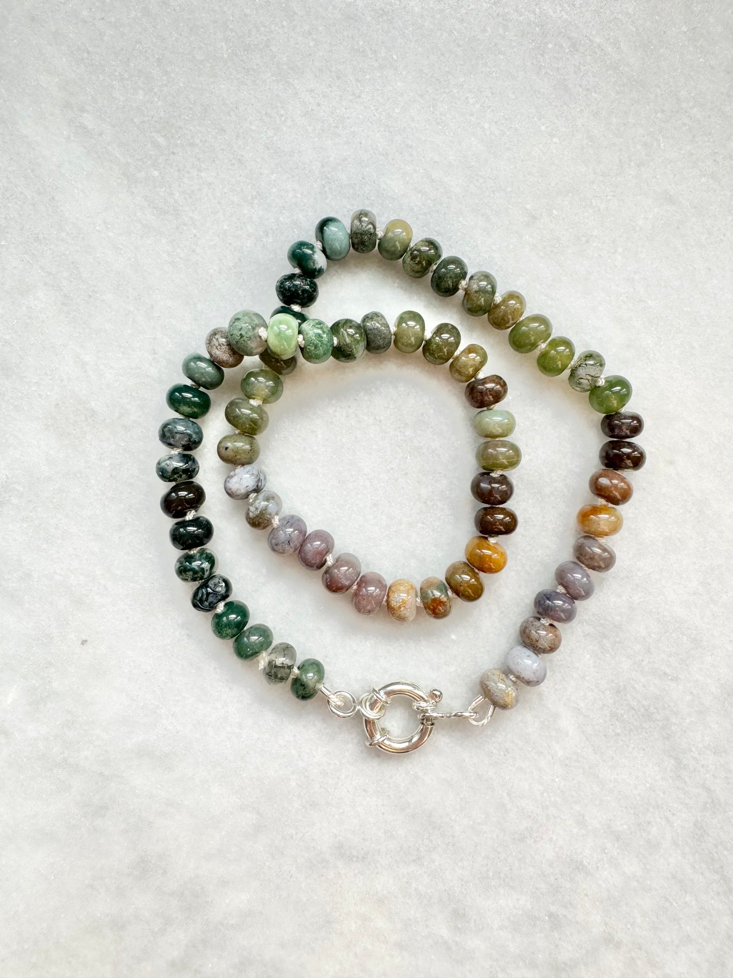 Indian Agate Hand Knotted Necklace