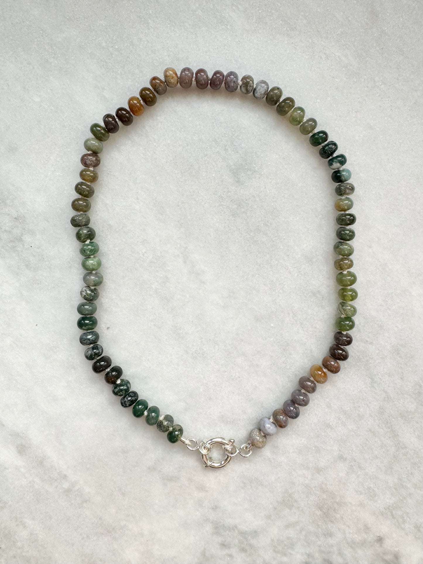 Indian Agate Hand Knotted Necklace