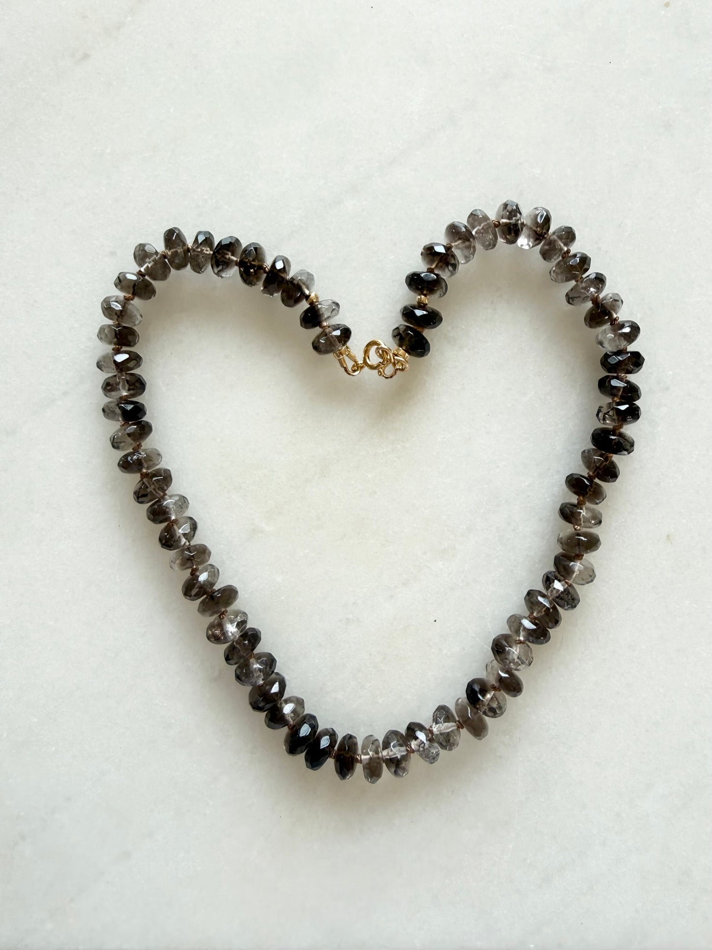 Smoky Quartz Hand Knotted Necklace