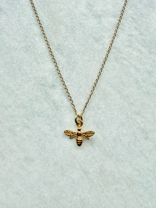 Bee Pendant Necklace / Gold Vermeil