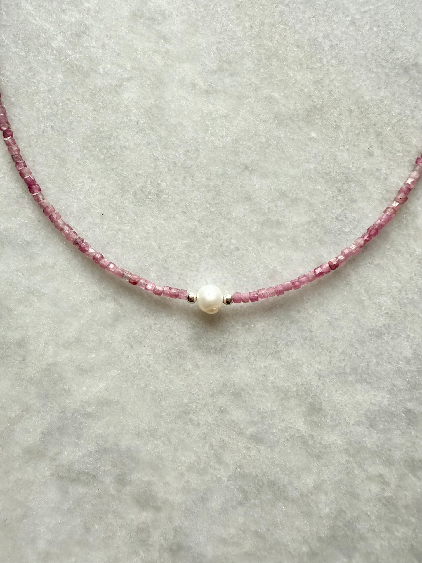 Dainty Pink Tourmaline Necklace