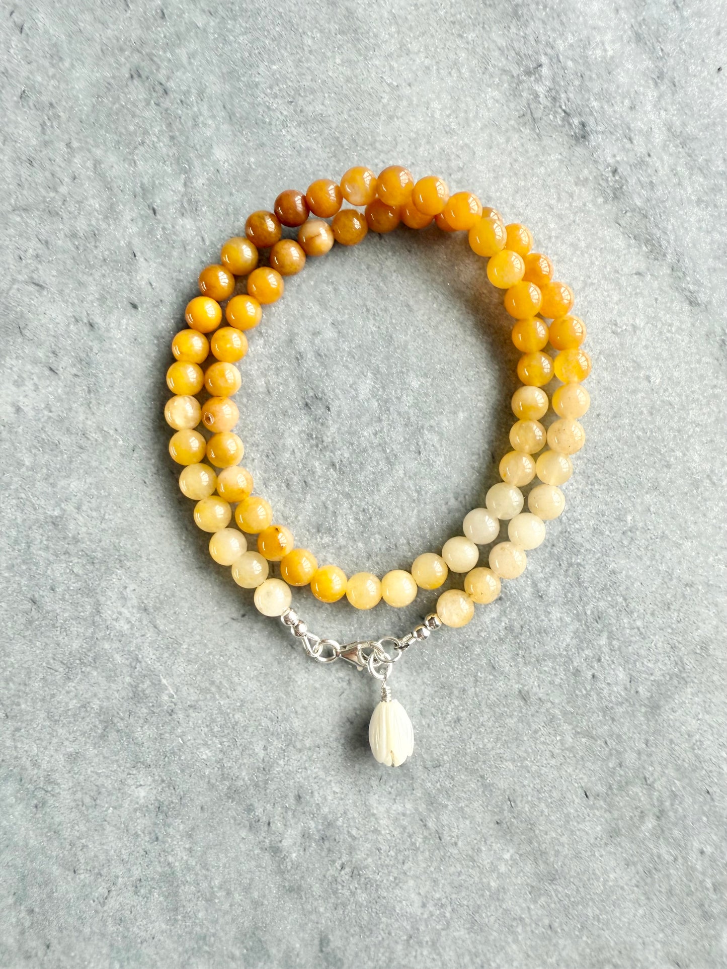 Yellow Quartz Beaded Necklace