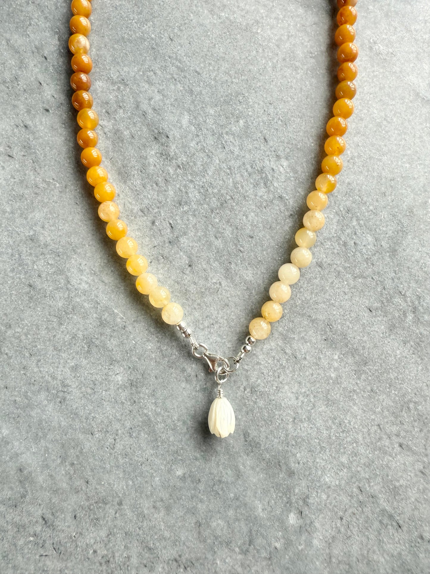 Yellow Quartz Beaded Necklace