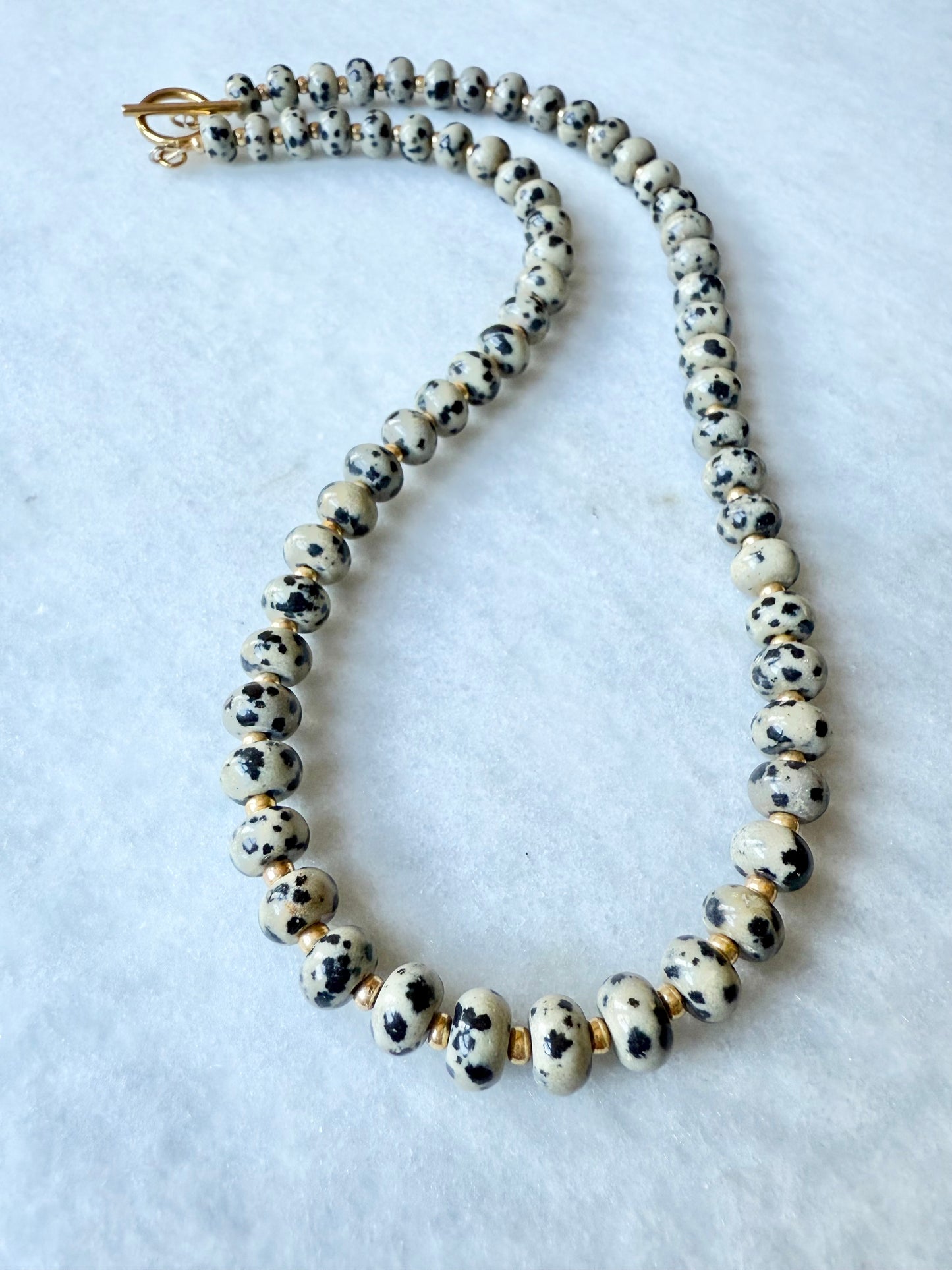 Dalmatian Jasper Rondelle Necklace