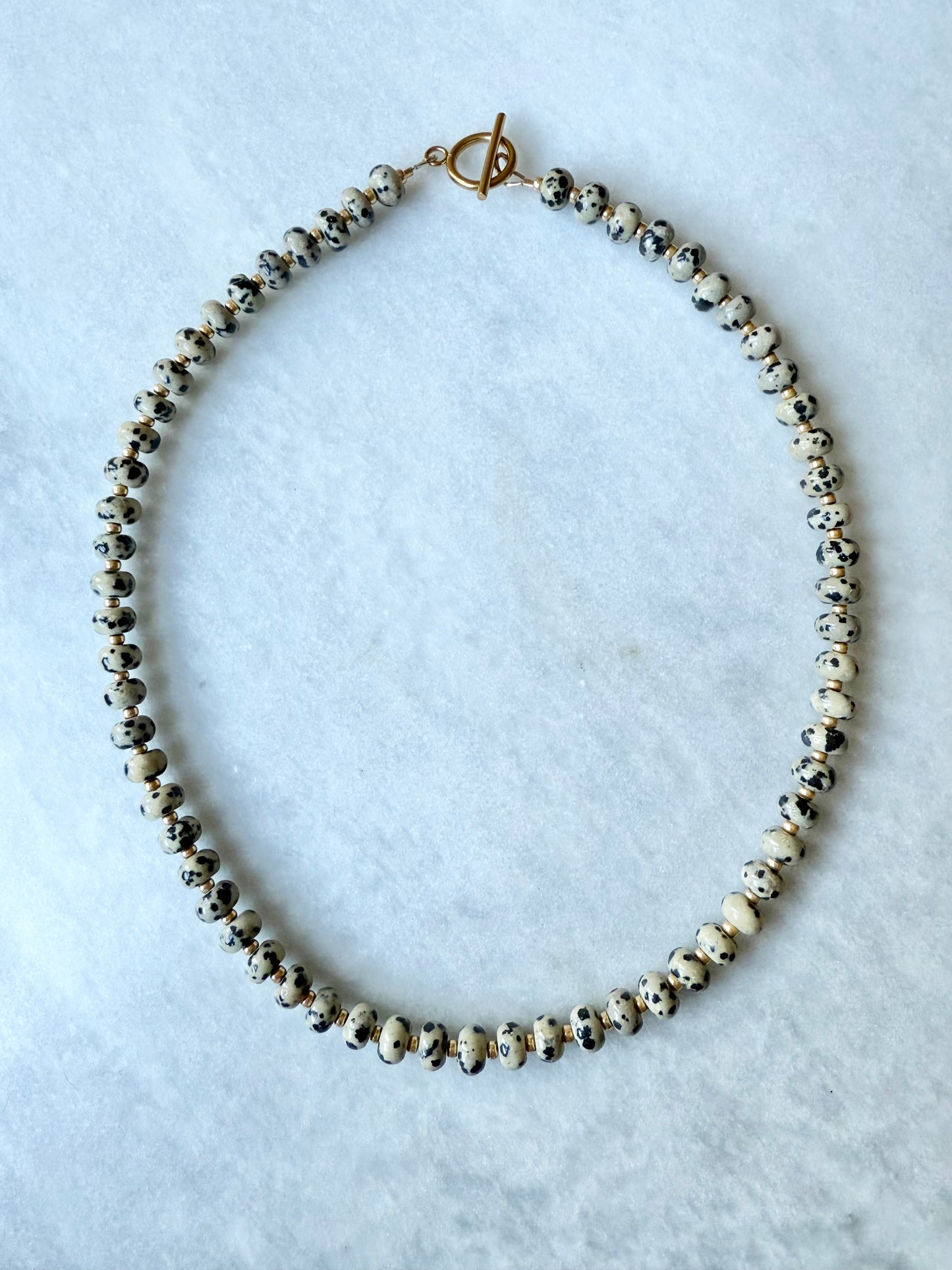 Dalmatian Jasper Rondelle Necklace