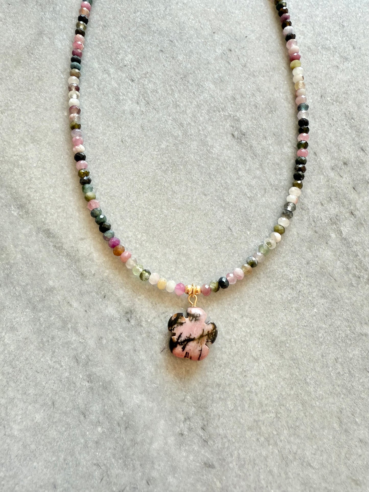 Tourmaline Flower Necklace