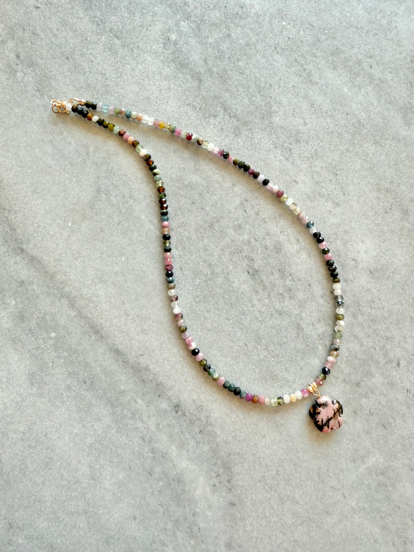 Tourmaline Flower Necklace