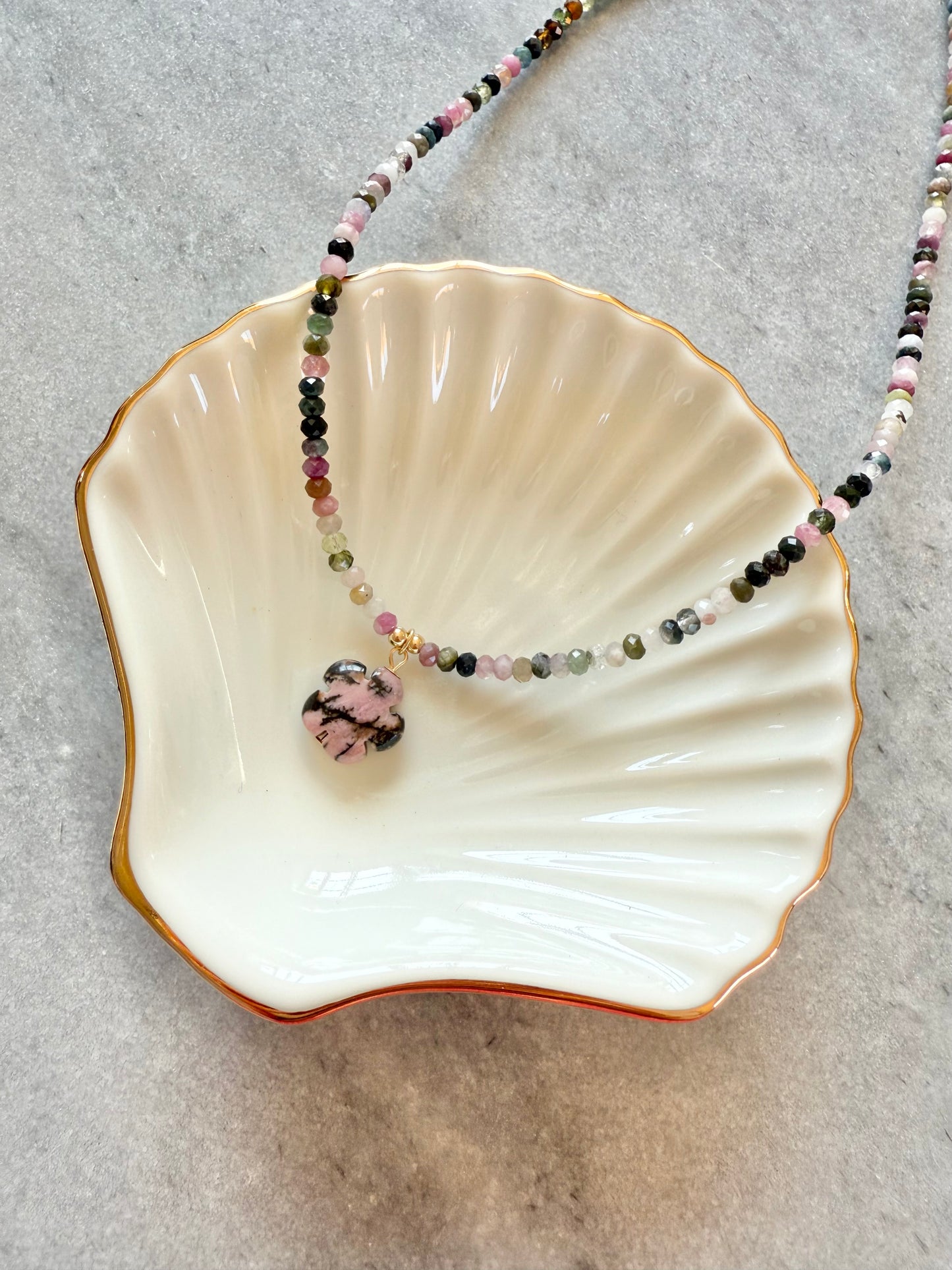 Tourmaline Flower Necklace