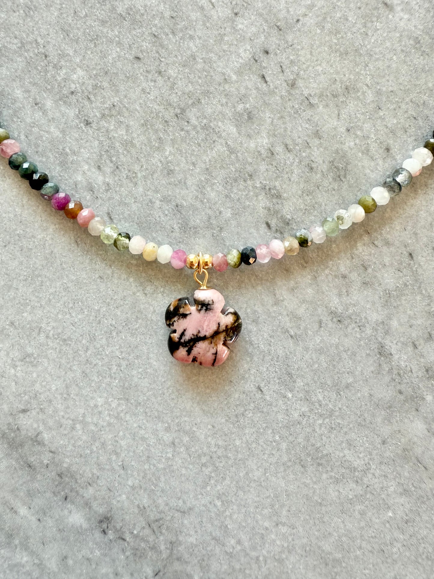 Tourmaline Flower Necklace