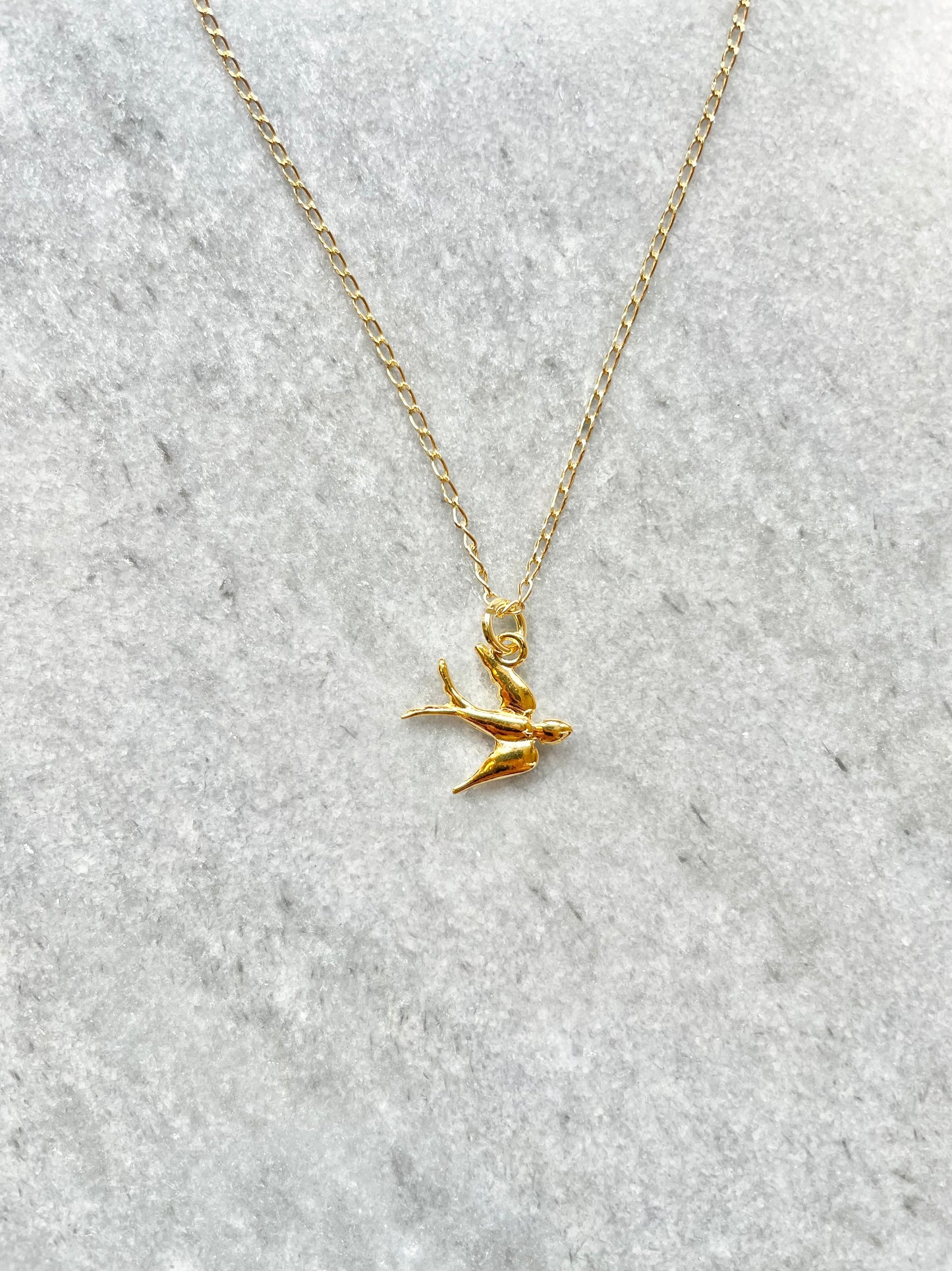 Swallow Pendant Necklace / Gold Vermeil