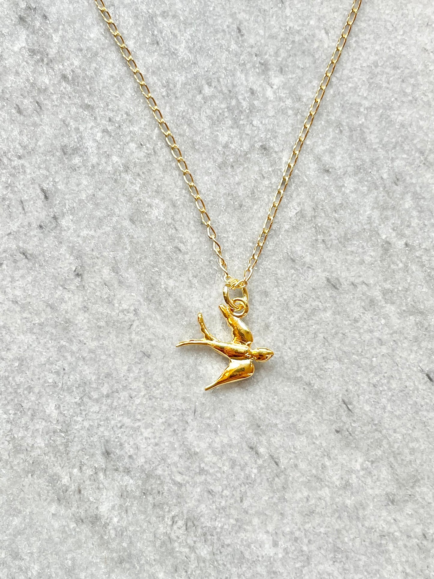 Swallow Pendant Necklace / Gold Vermeil