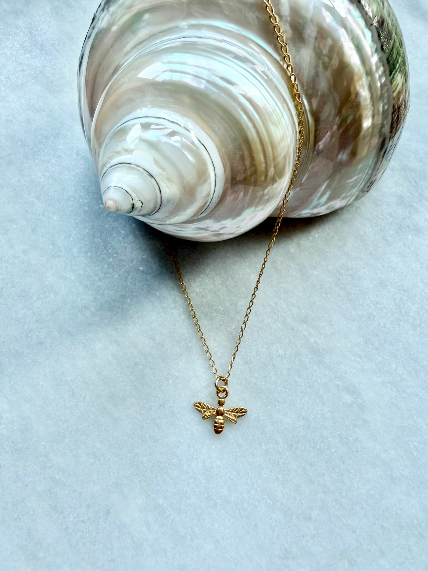 Bee Pendant Necklace / Gold Vermeil