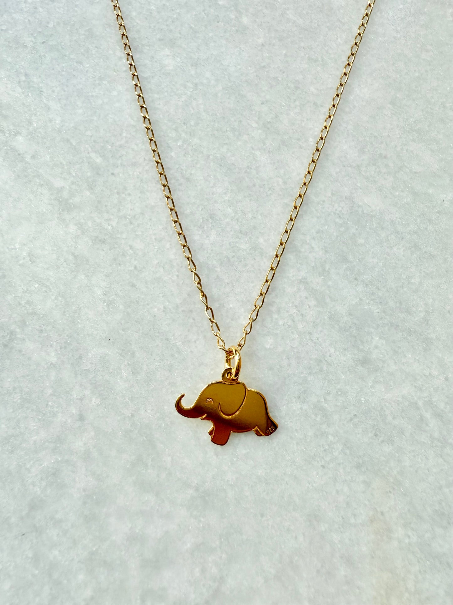 Elephant Pendant Necklace / Gold Vermeil