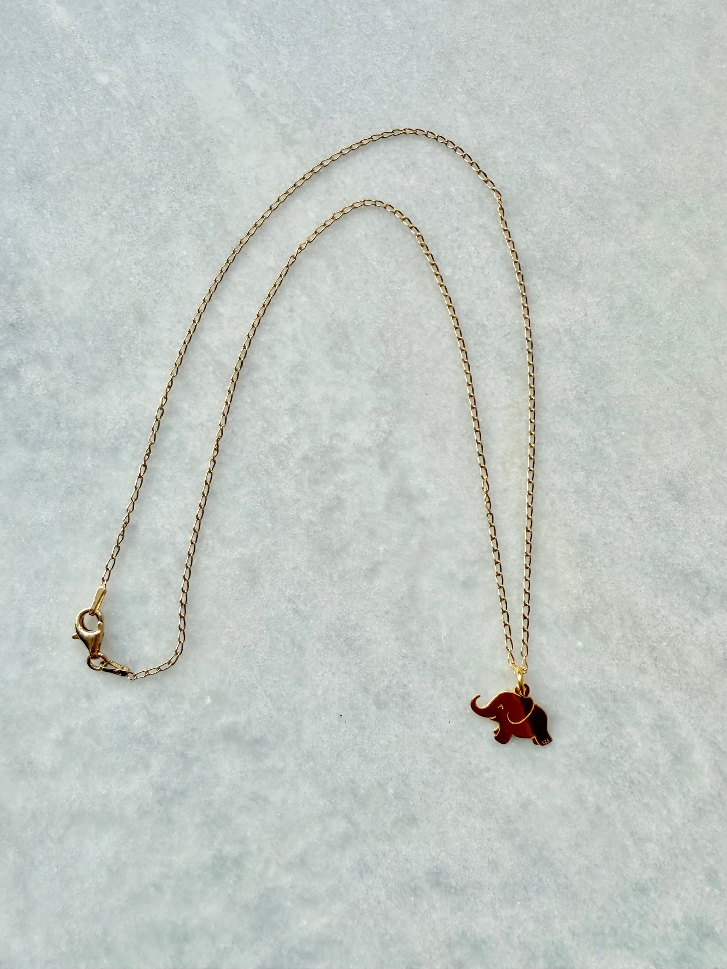 Elephant Pendant Necklace / Gold Vermeil