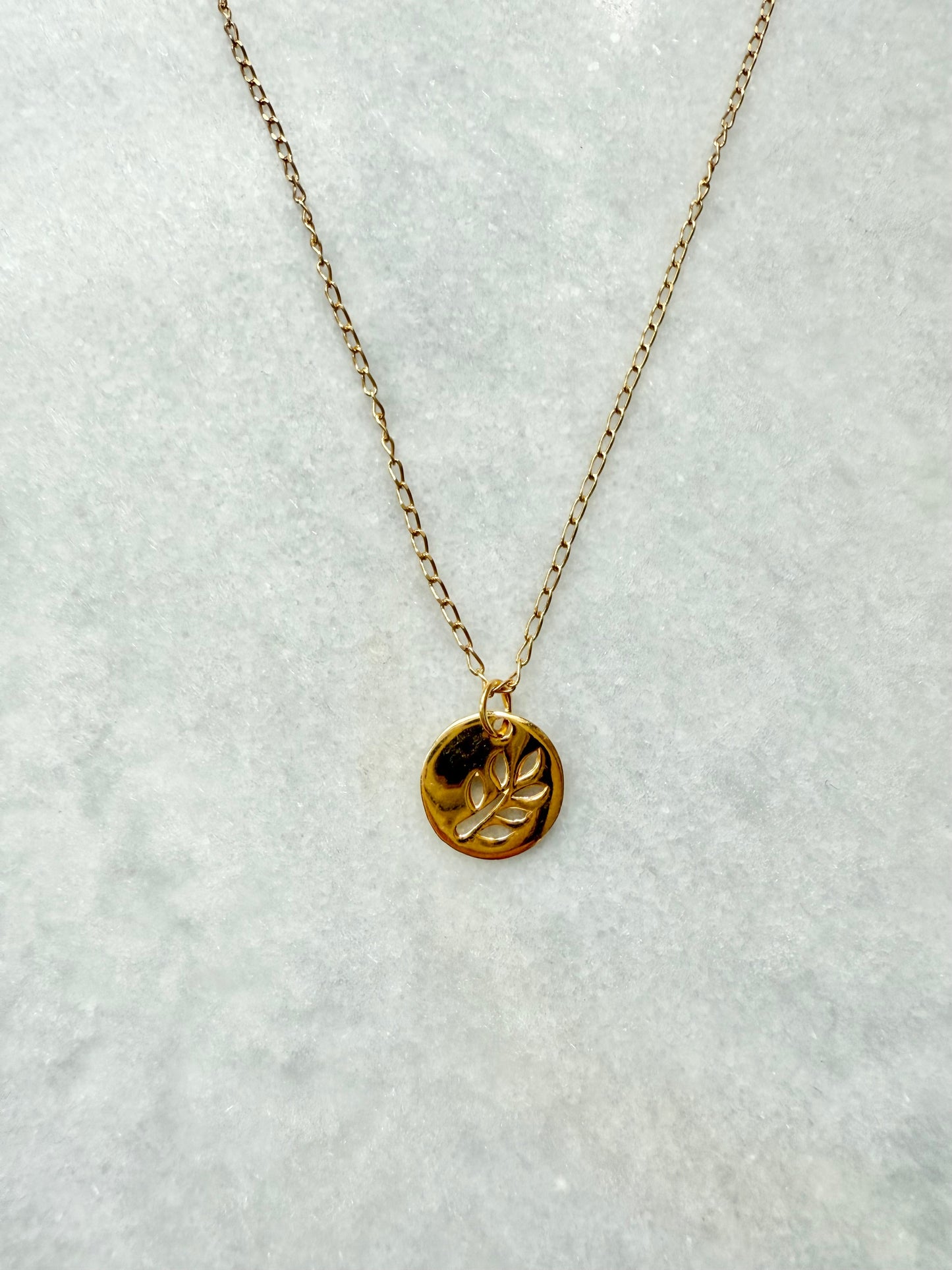 Leaf Pendant Necklace / Gold Vermeil