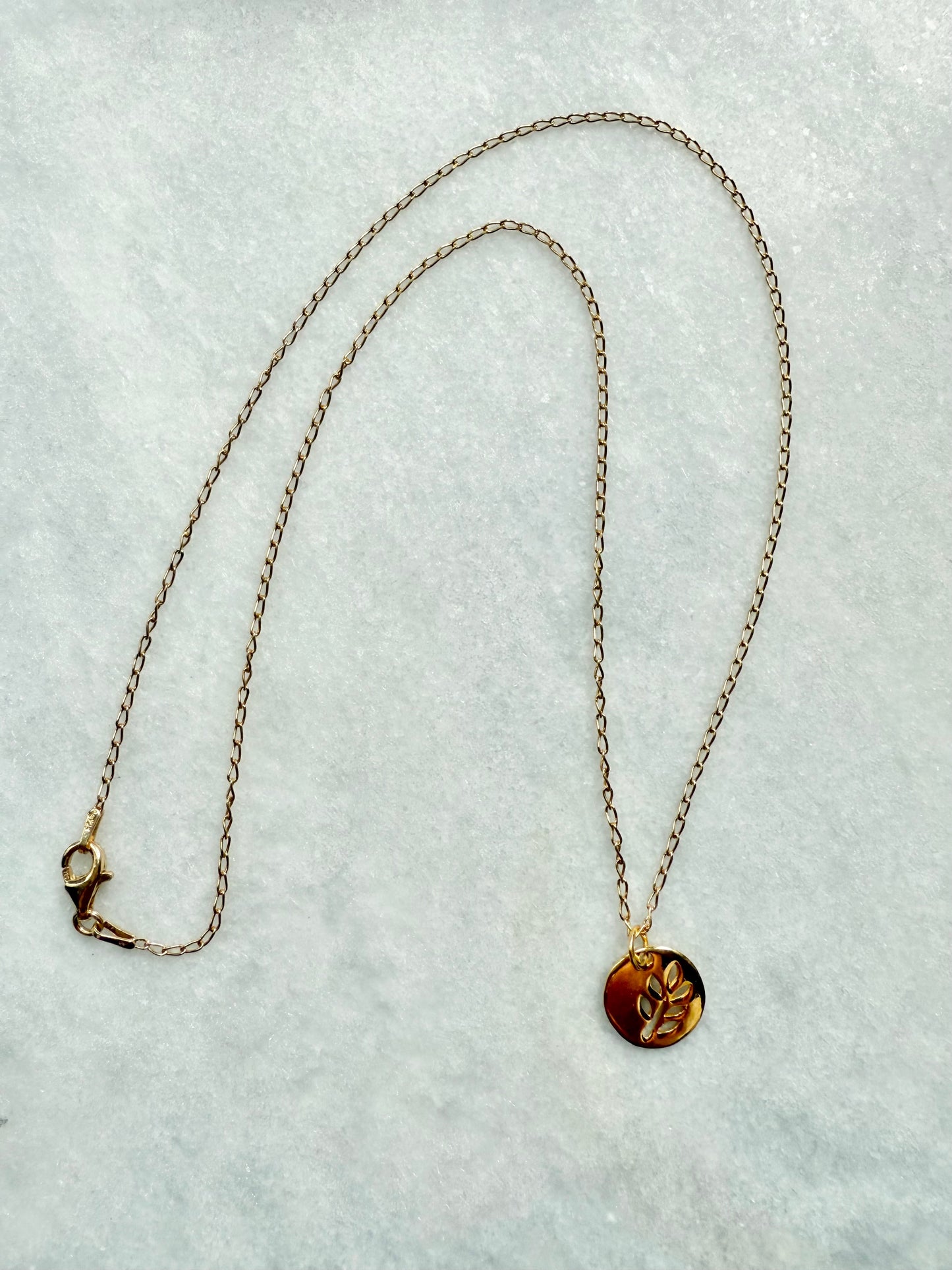 Leaf Pendant Necklace / Gold Vermeil