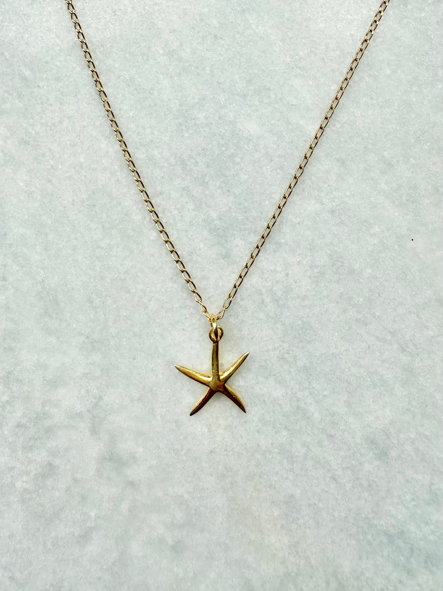 Starfish Pendant Necklace / Gold Vermeil
