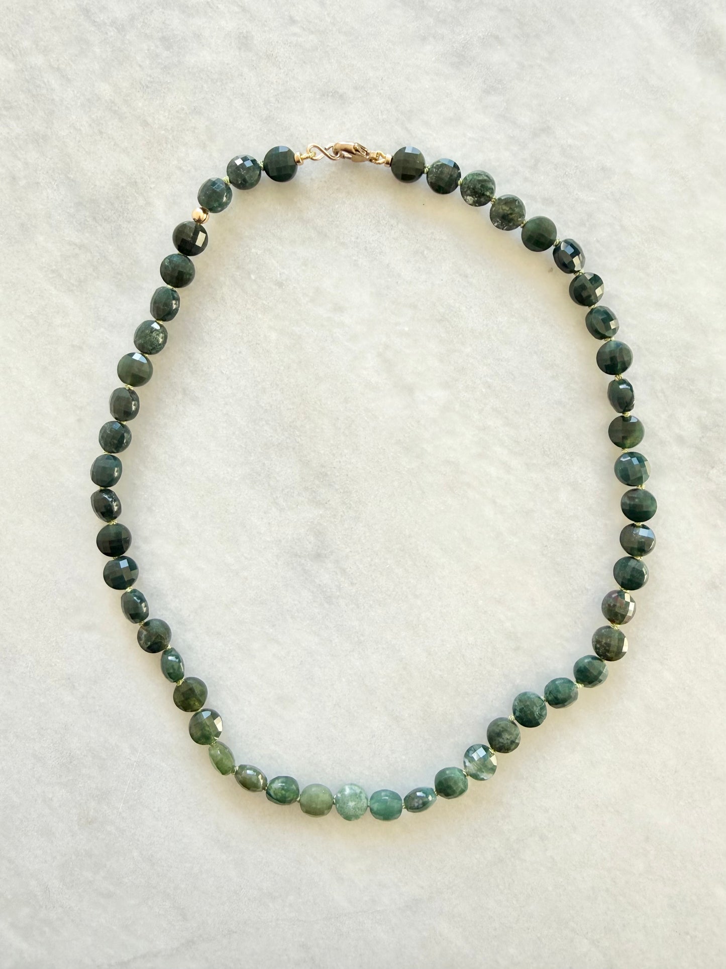 Verdant Glow Moss Agate Necklace