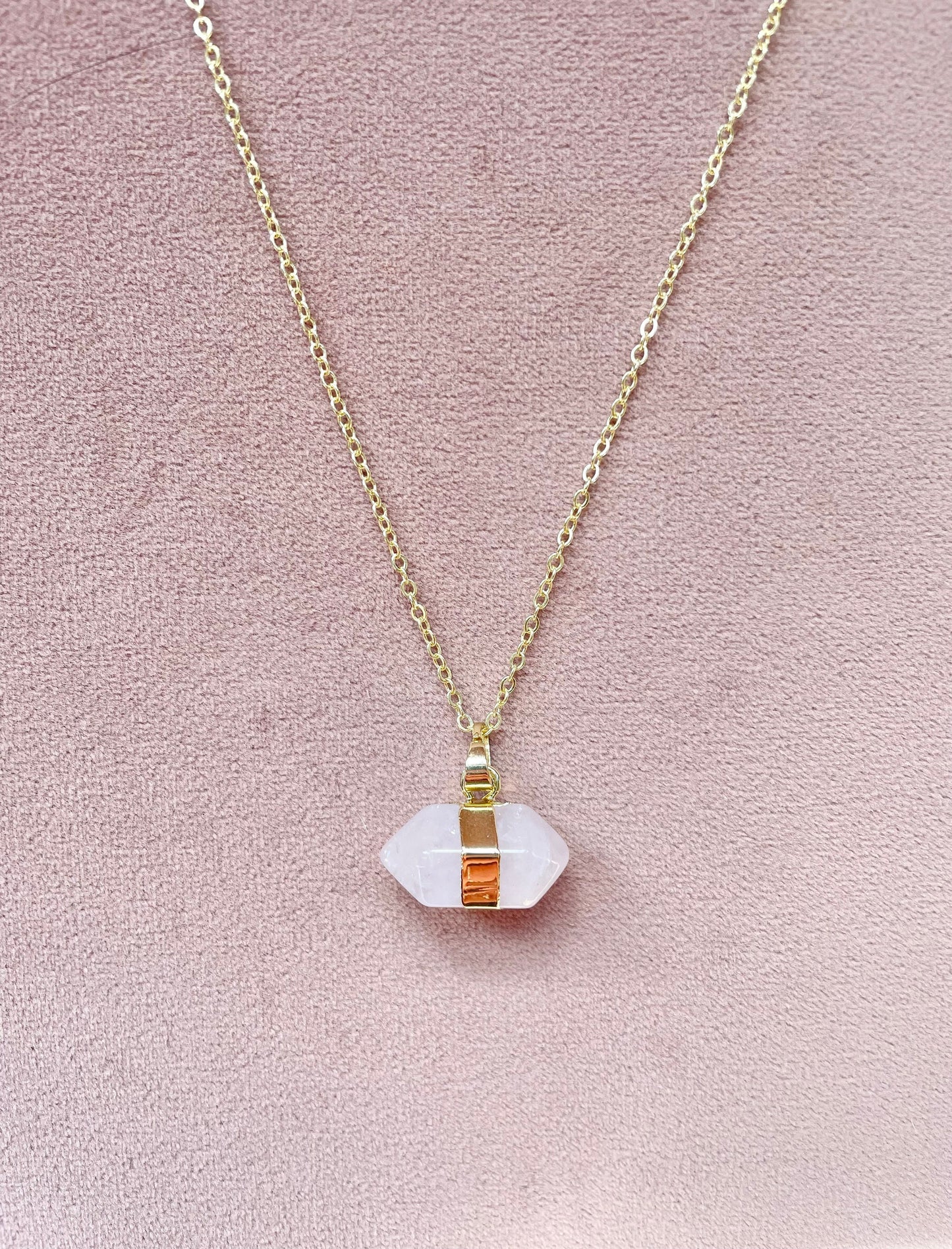 Anhänger Bergkristall aus Gold-Vermeil