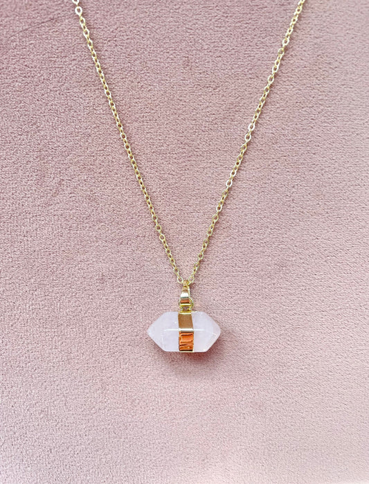 Gold Vermeil Rock Crystal Pendant Necklace
