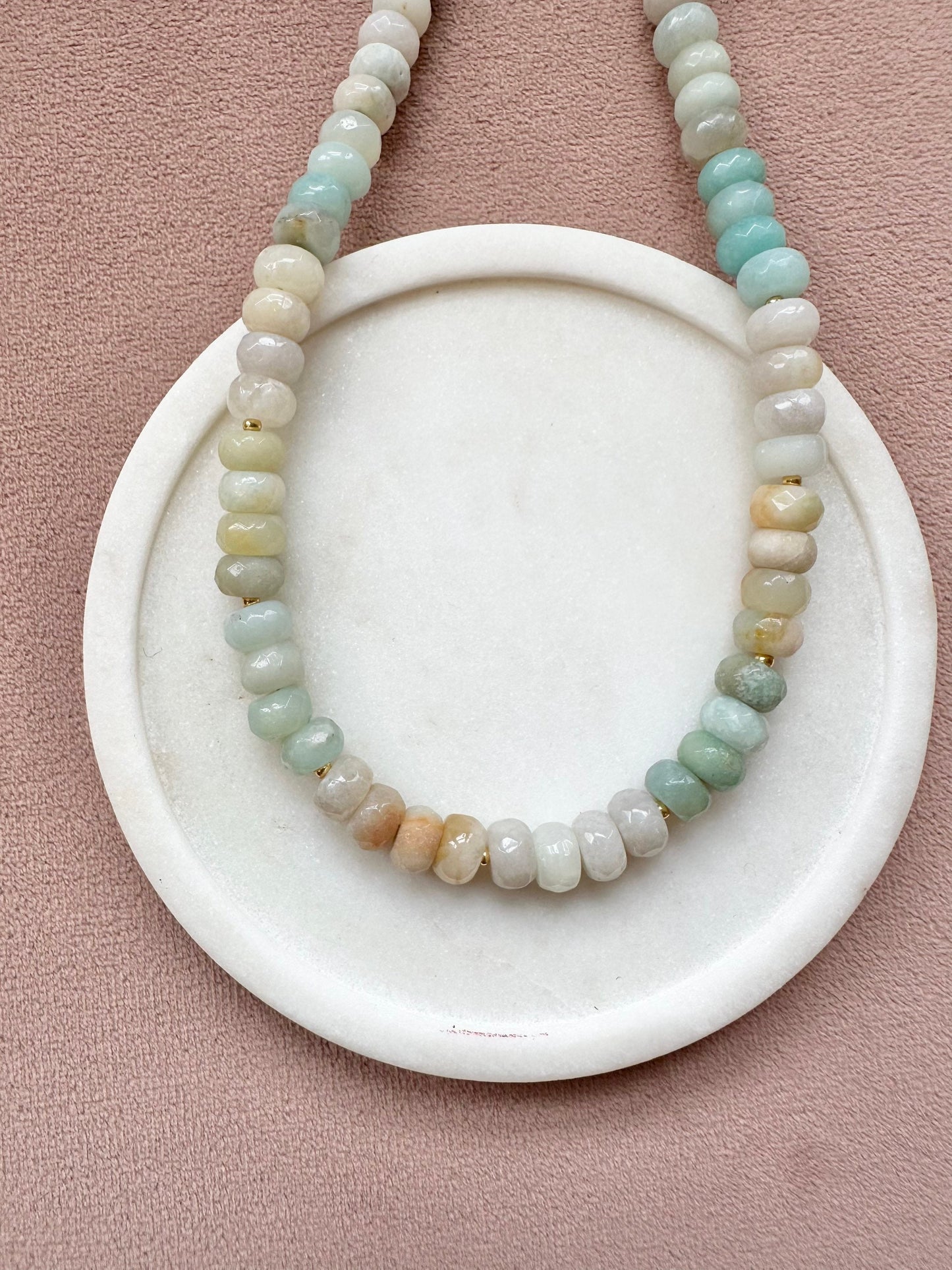 Flower Amazonite Beaded Necklace