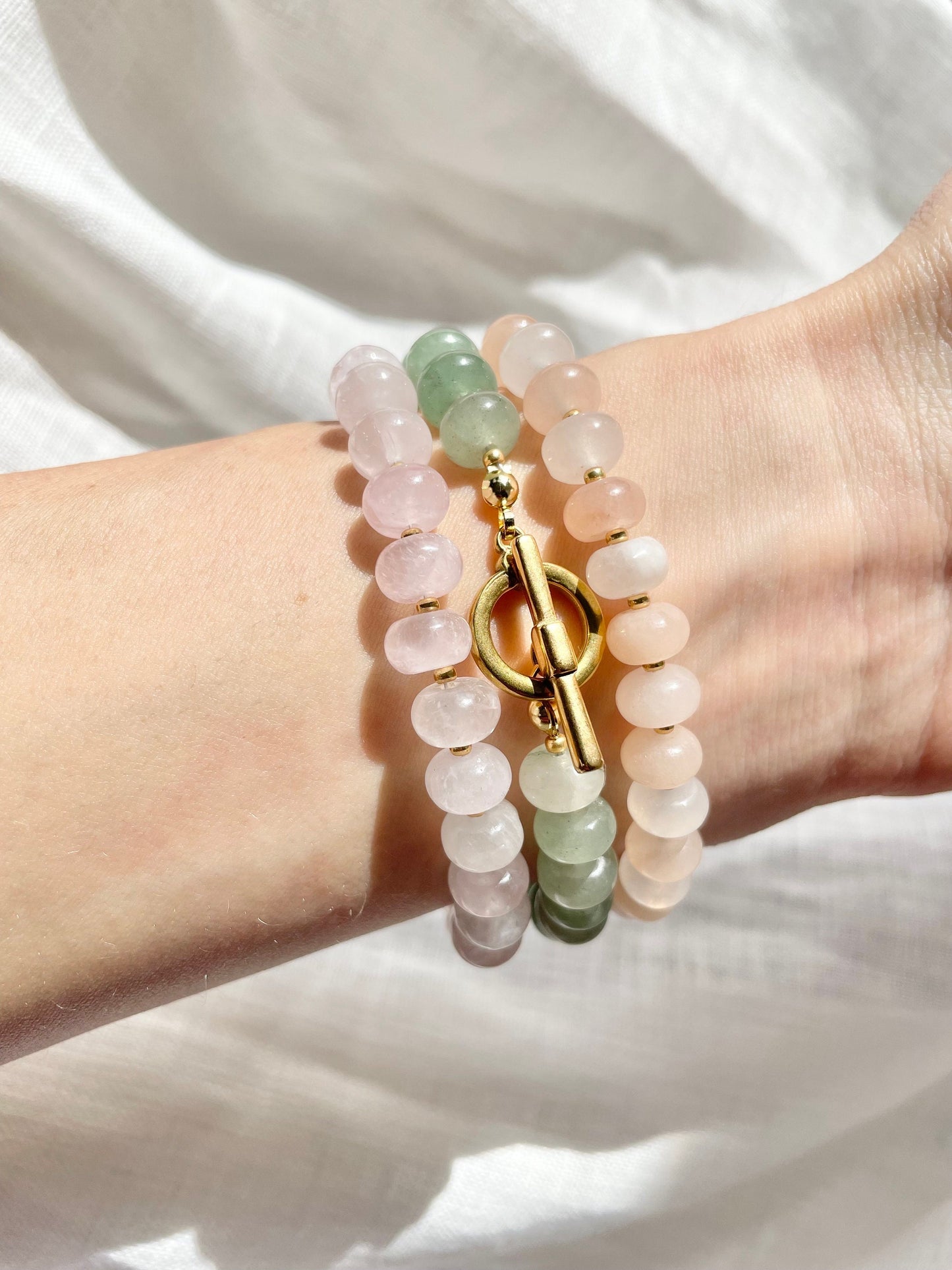 Pink Aventurine Candy Beaded Bracelet