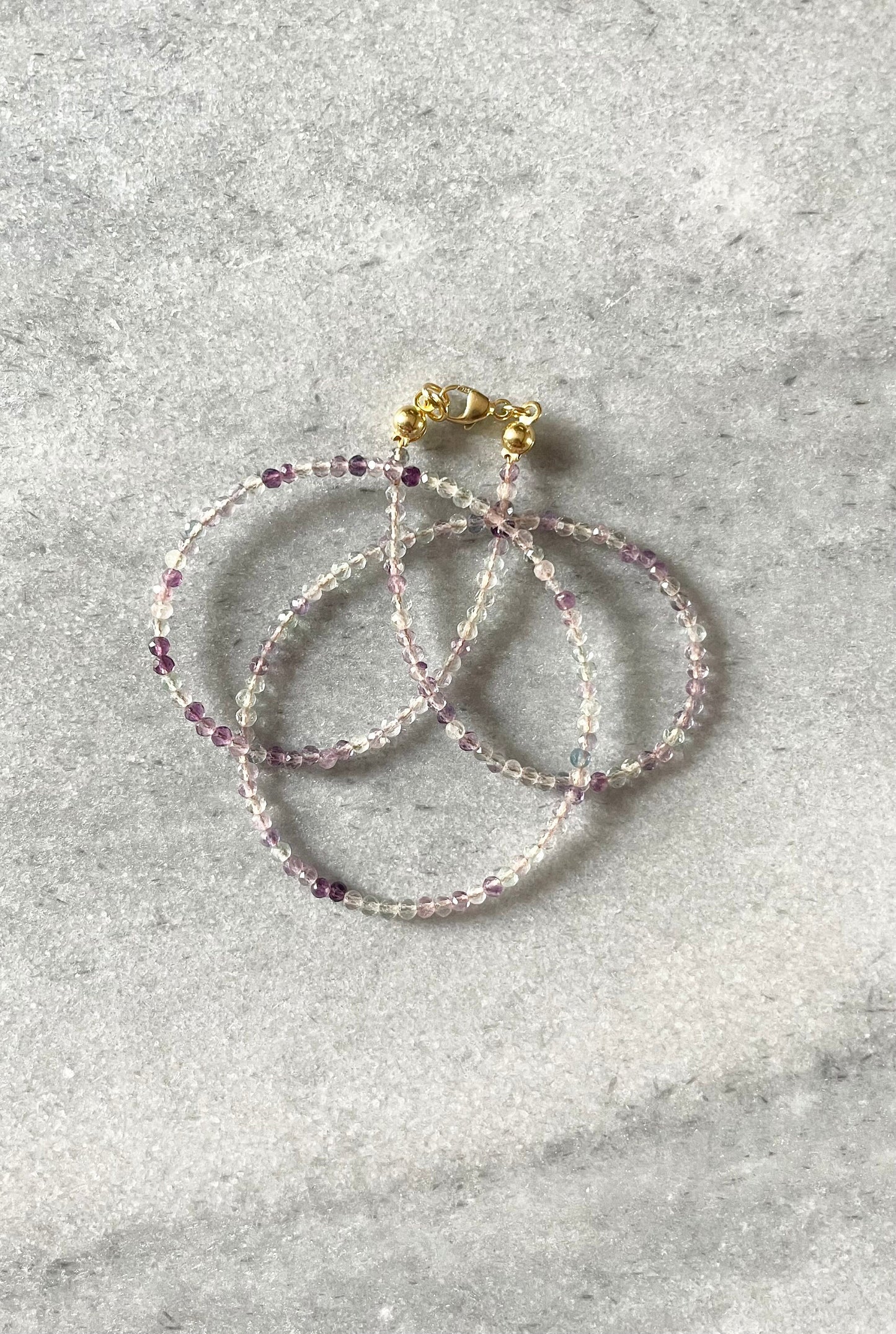 Dainty Rainbow Fluorite necklace / gold filled