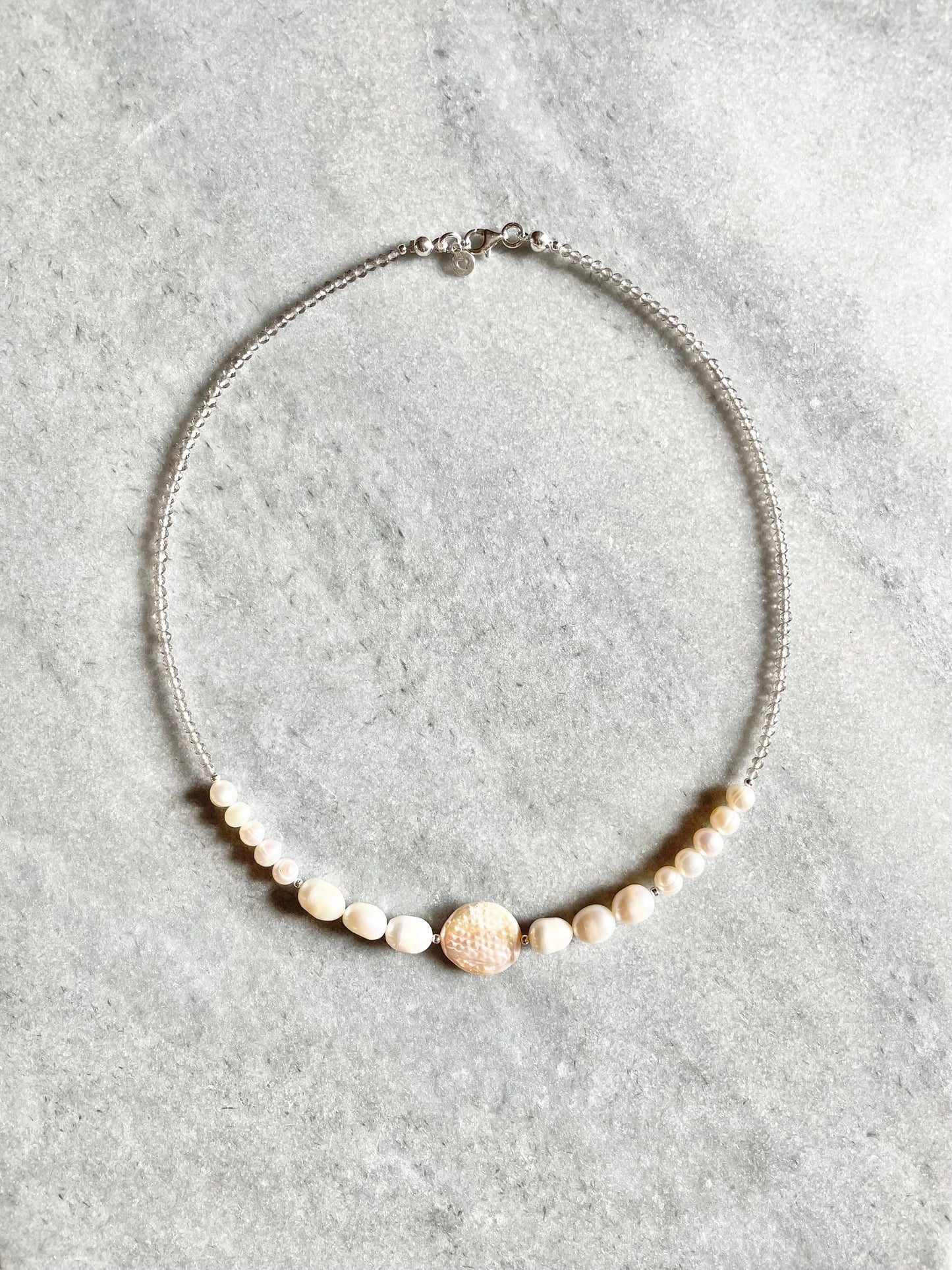 The White Queen Mixed Pearl Silver Necklace