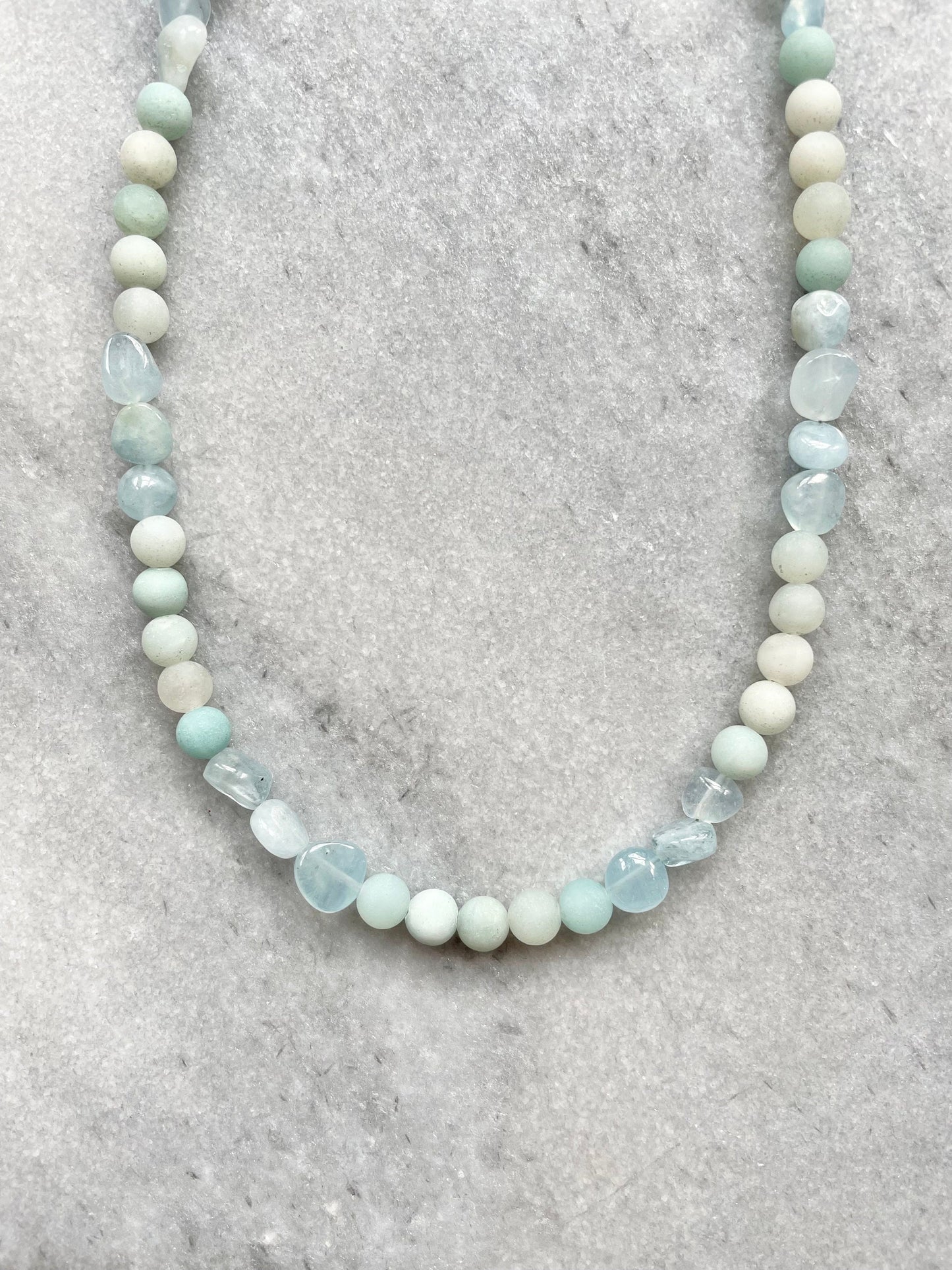 Collier Nuage Bleu Amazonite & Aigue-Marine