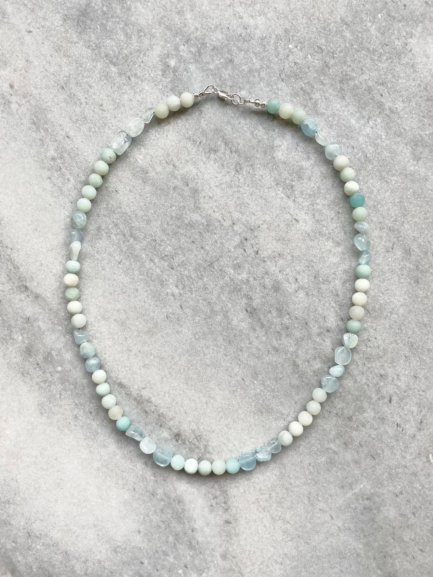 Collier Nuage Bleu Amazonite & Aigue-Marine