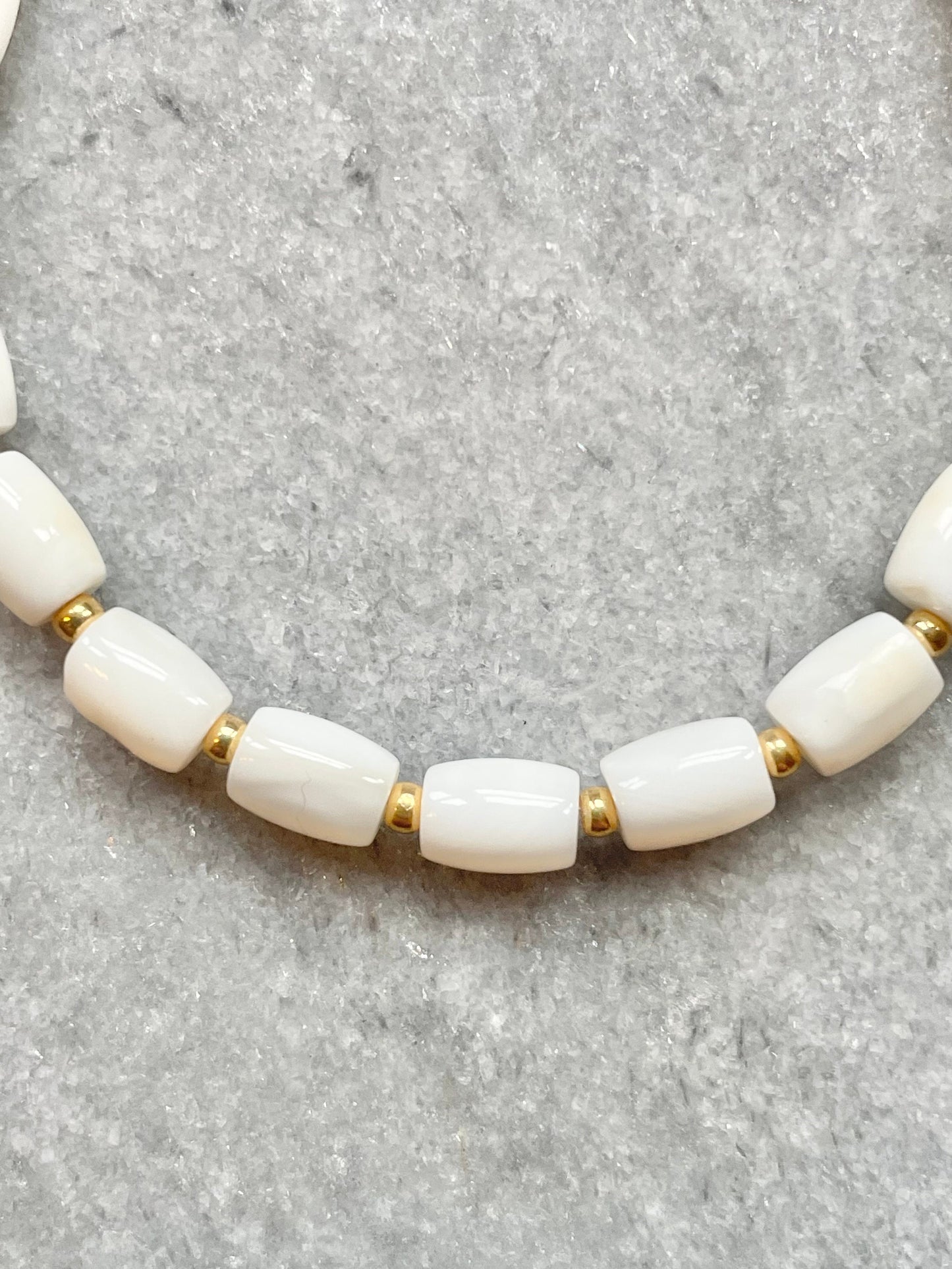 Trochus Shell Gold Beaded Bracelet
