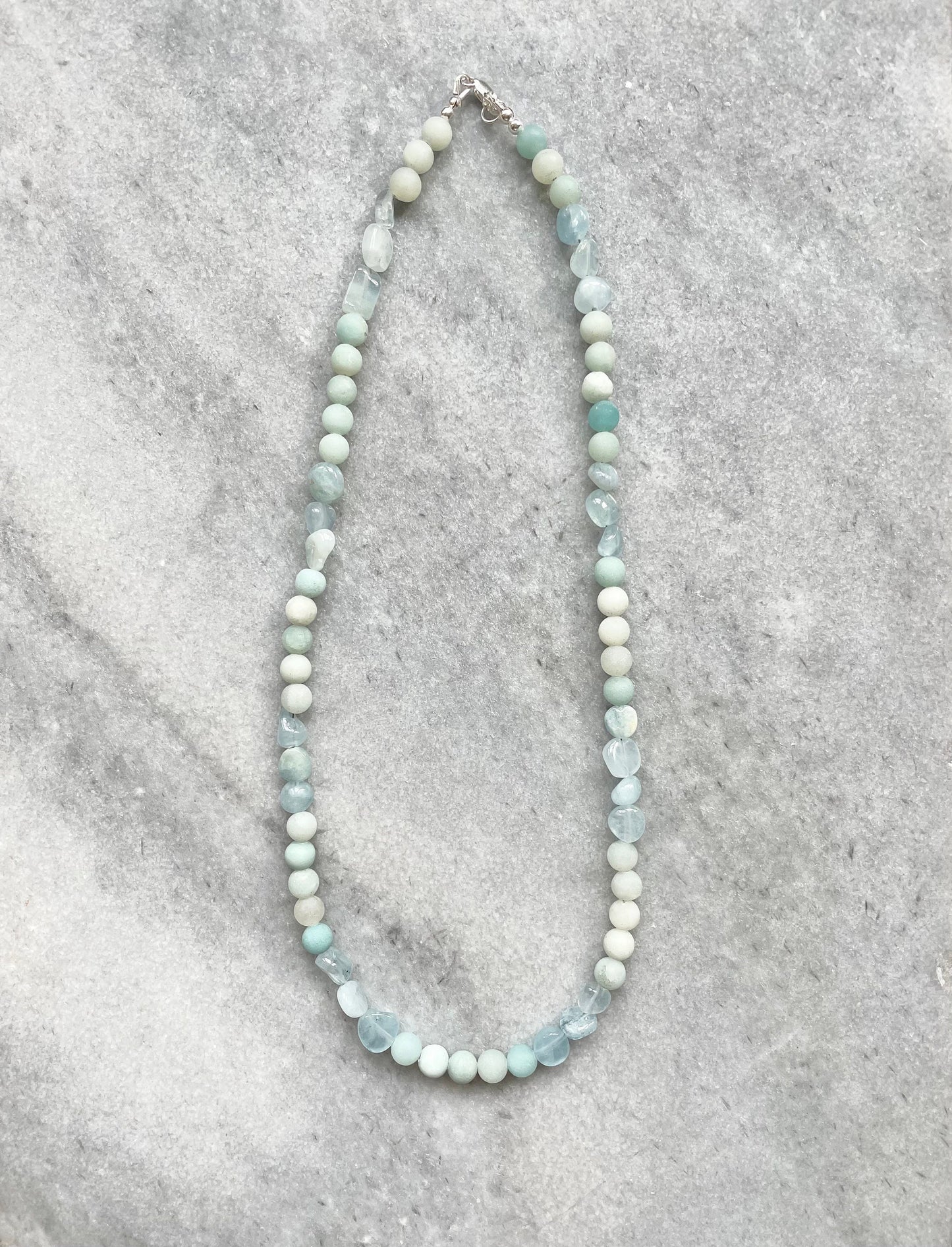 Collier Nuage Bleu Amazonite & Aigue-Marine
