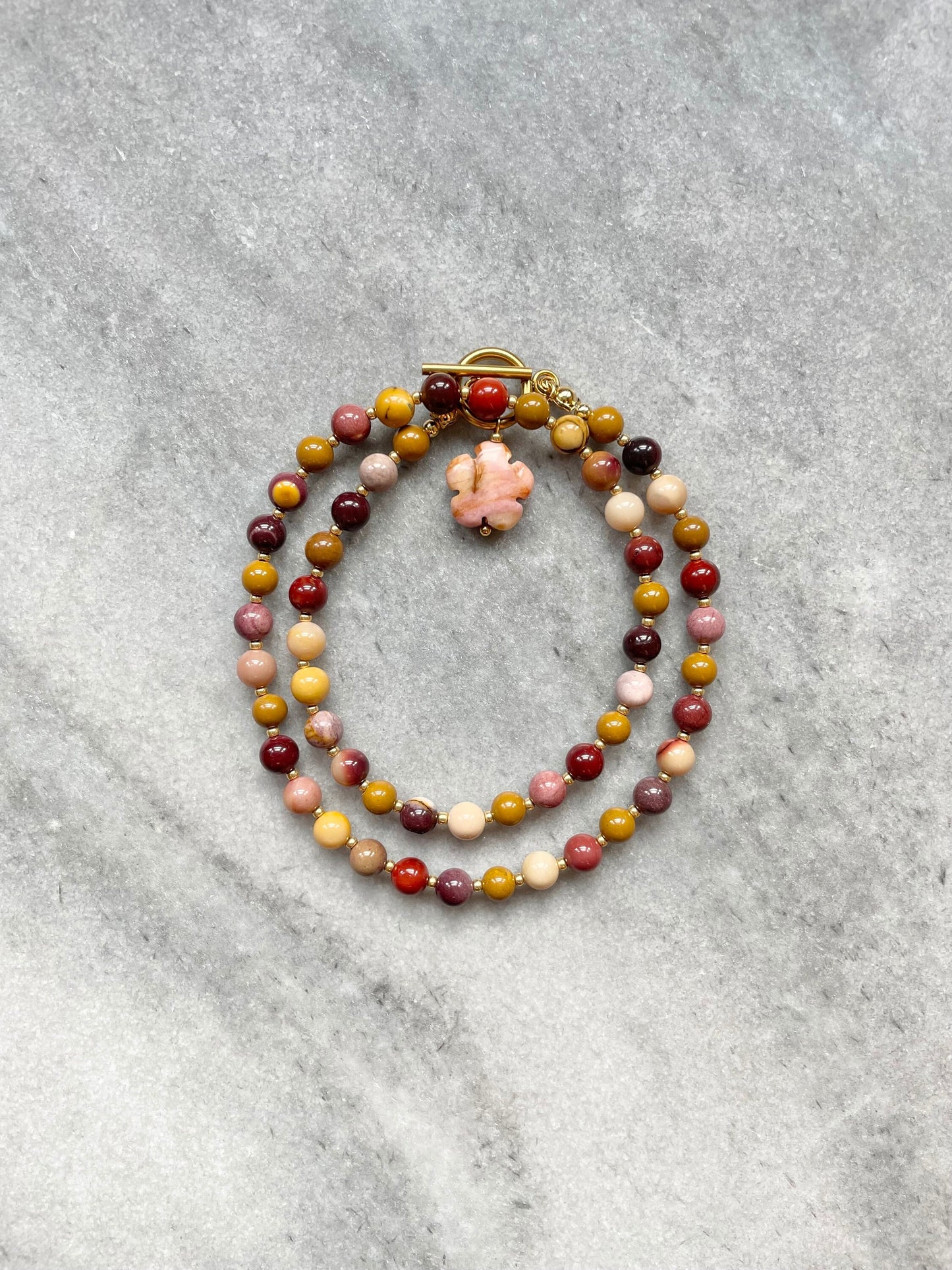 Mookaite Jasper Flower Power Boho Necklace