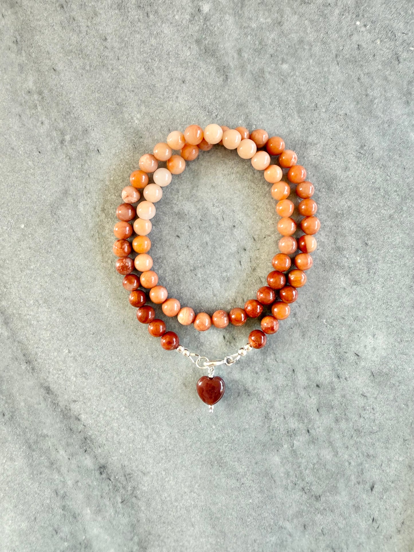 Red Aventurine Beaded Necklace
