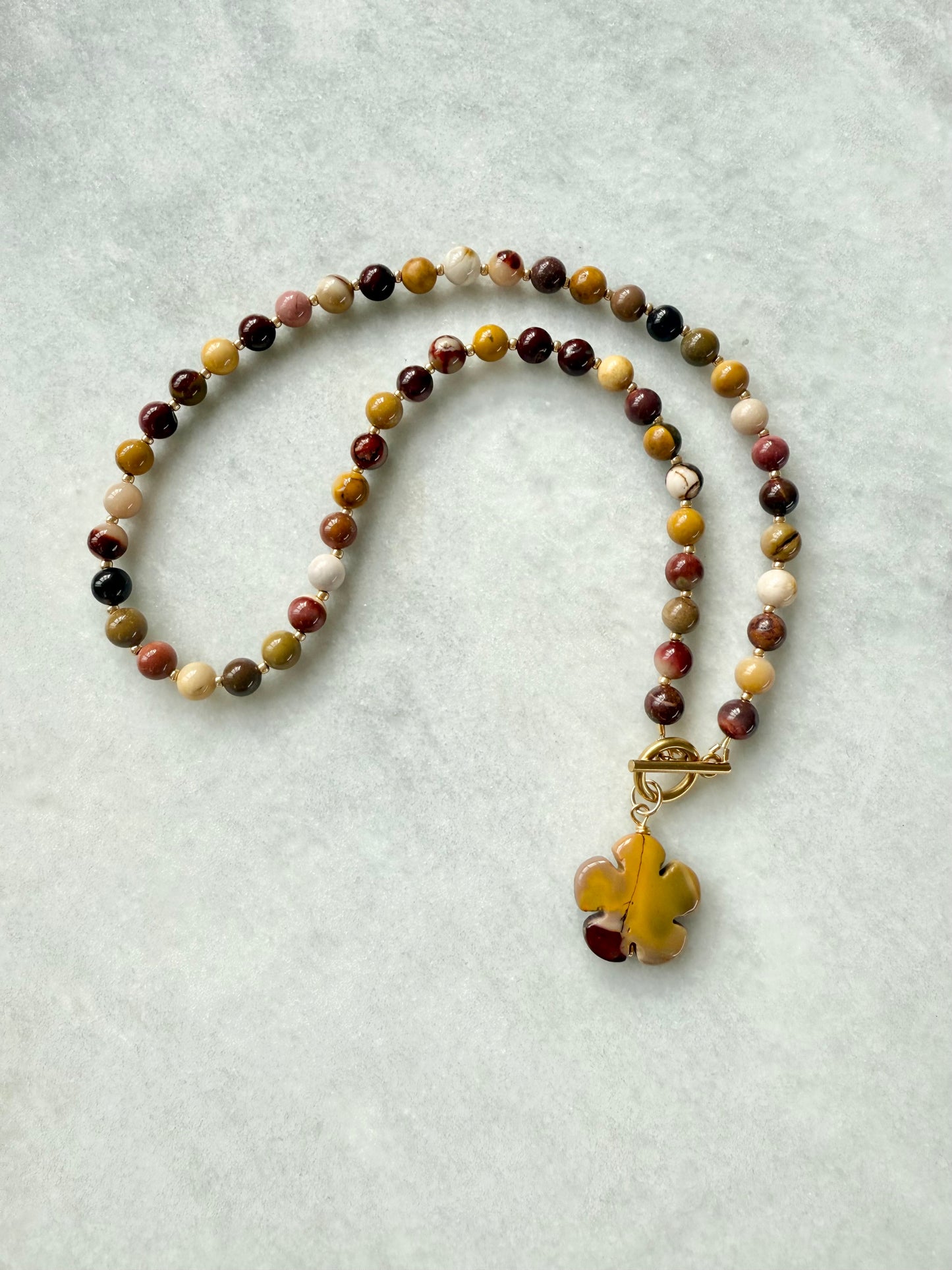 Mookaite Jasper Flower Power Boho Necklace