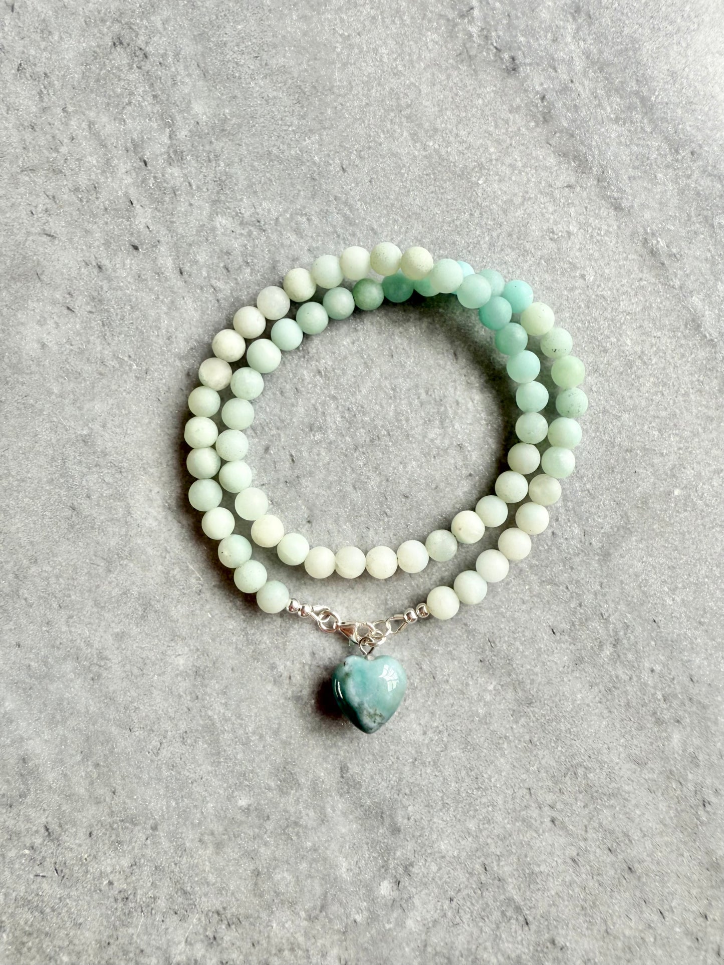 Frosted Amazonite Beaded Necklace