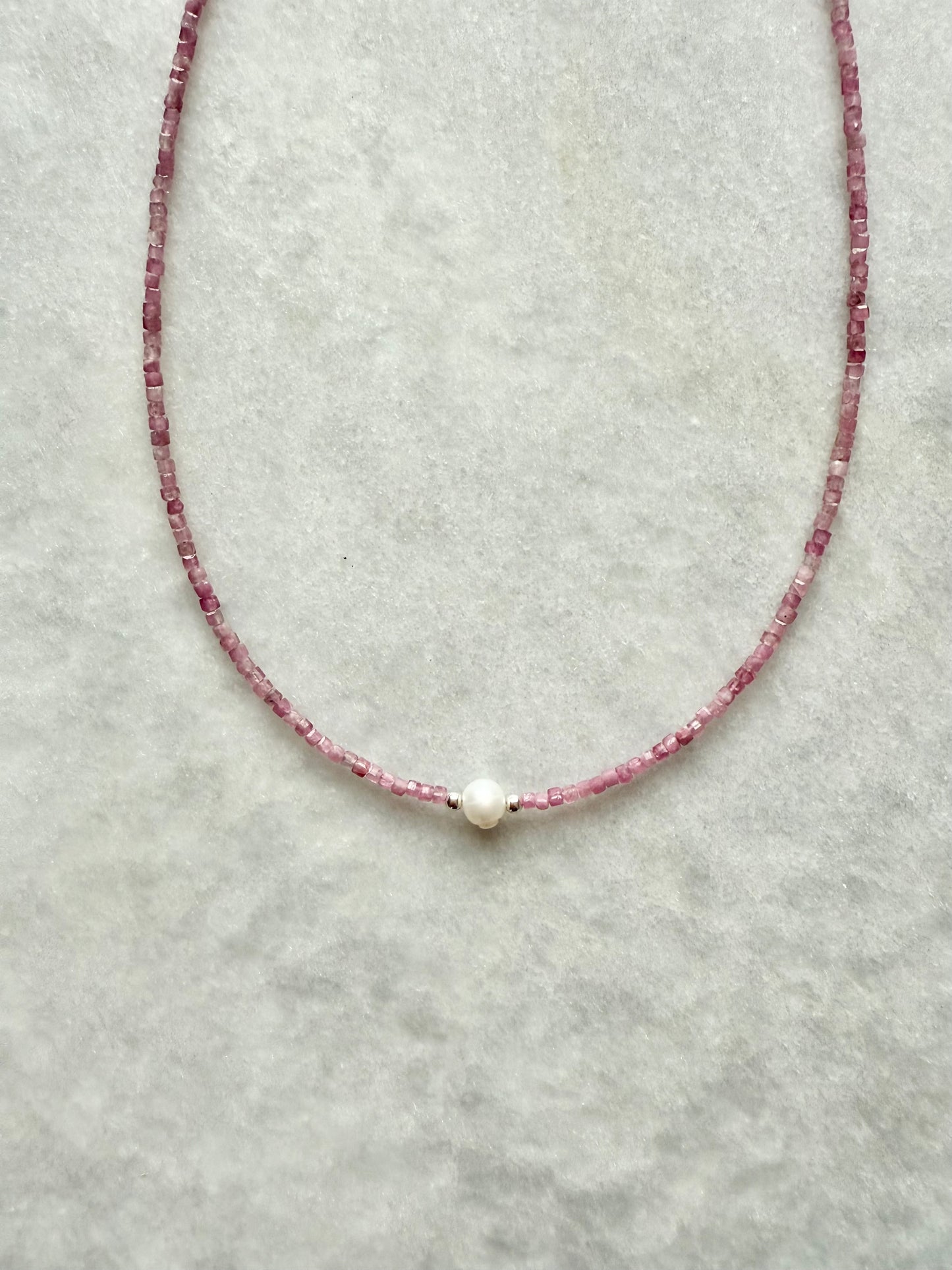 Dainty Pink Tourmaline Necklace