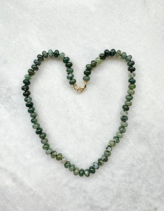 Moss Agate Hand Knotted Necklace