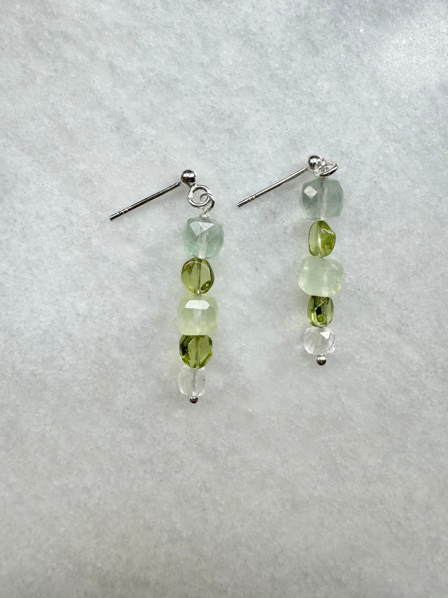 Green Gemstone Drop Earrings