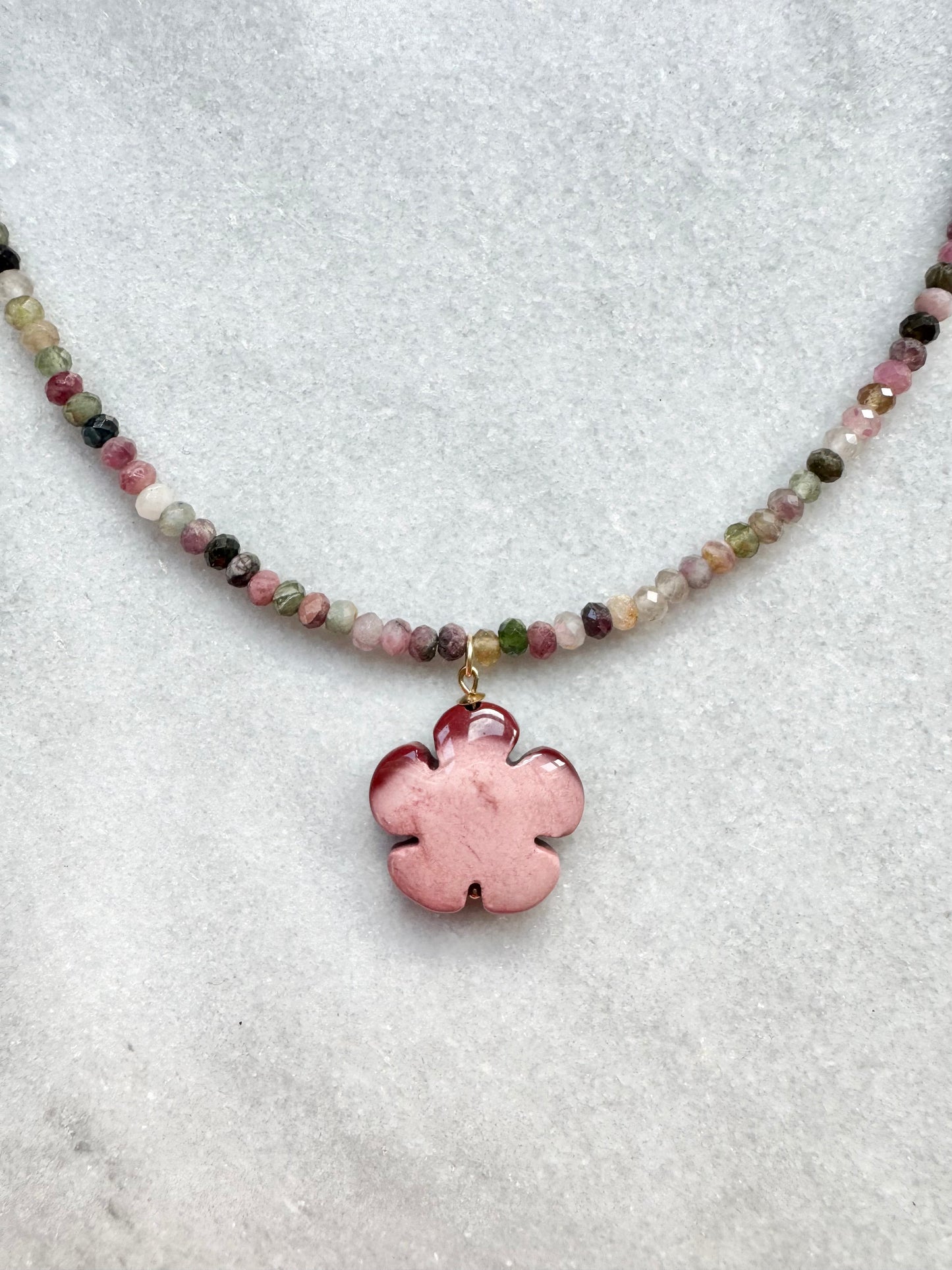 Tourmaline Flower Necklace