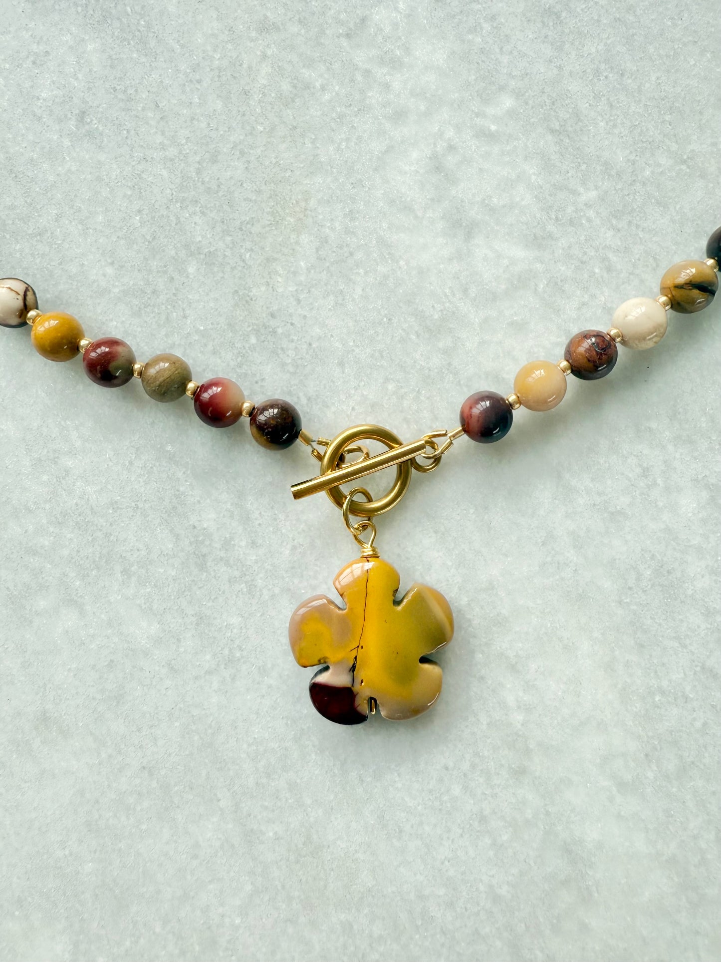 Mookaite Jasper Flower Power Boho Necklace