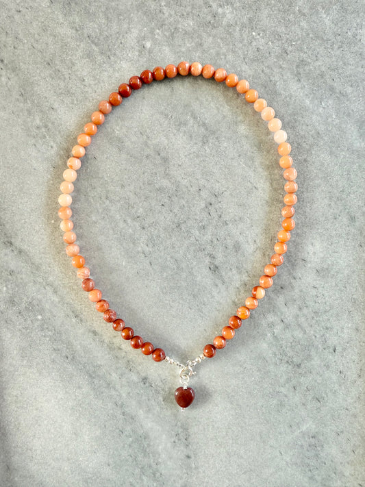 Red Aventurine Beaded Necklace