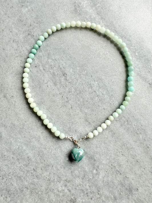 Frosted Amazonite Beaded Necklace