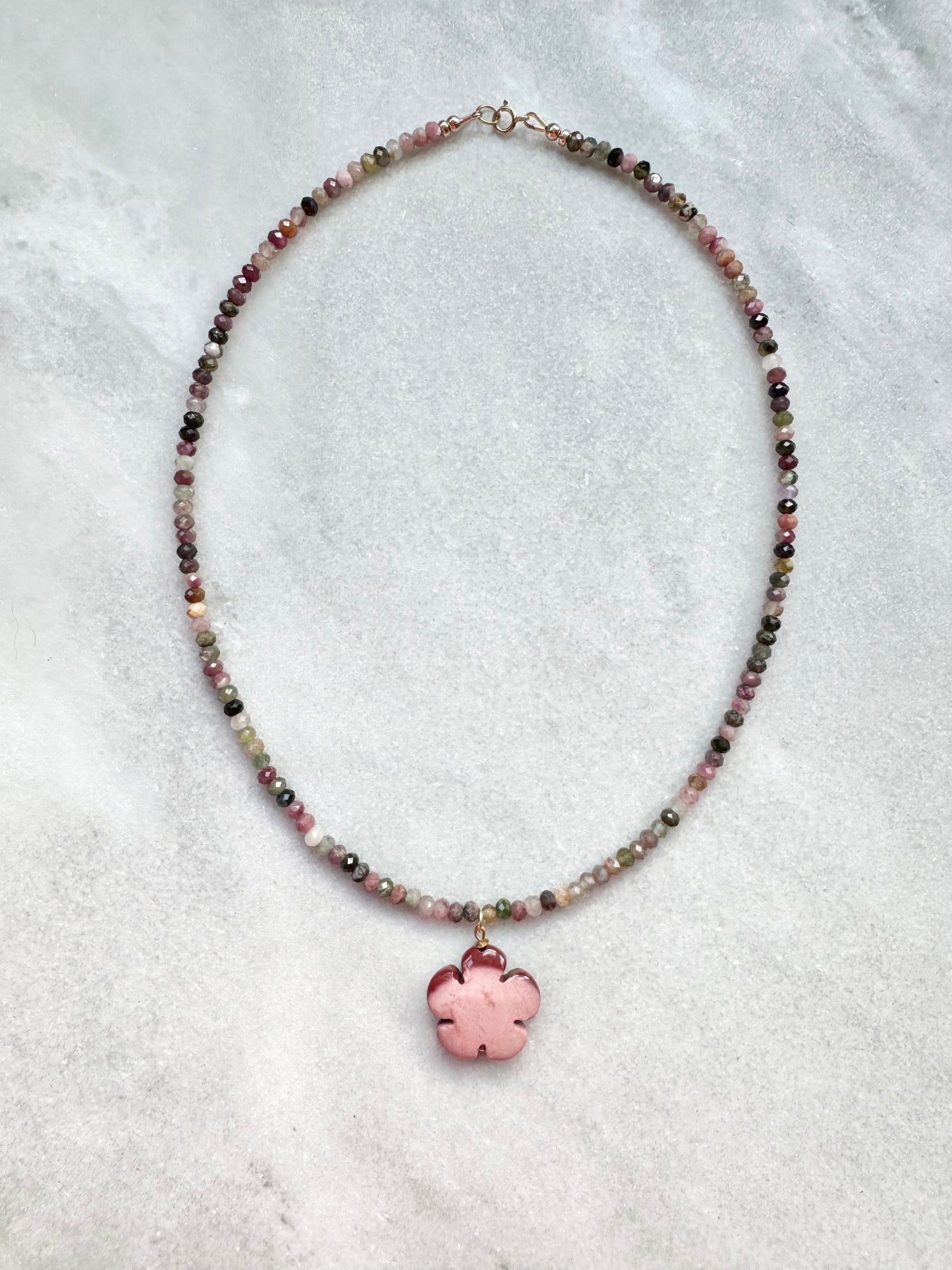 Tourmaline Flower Necklace