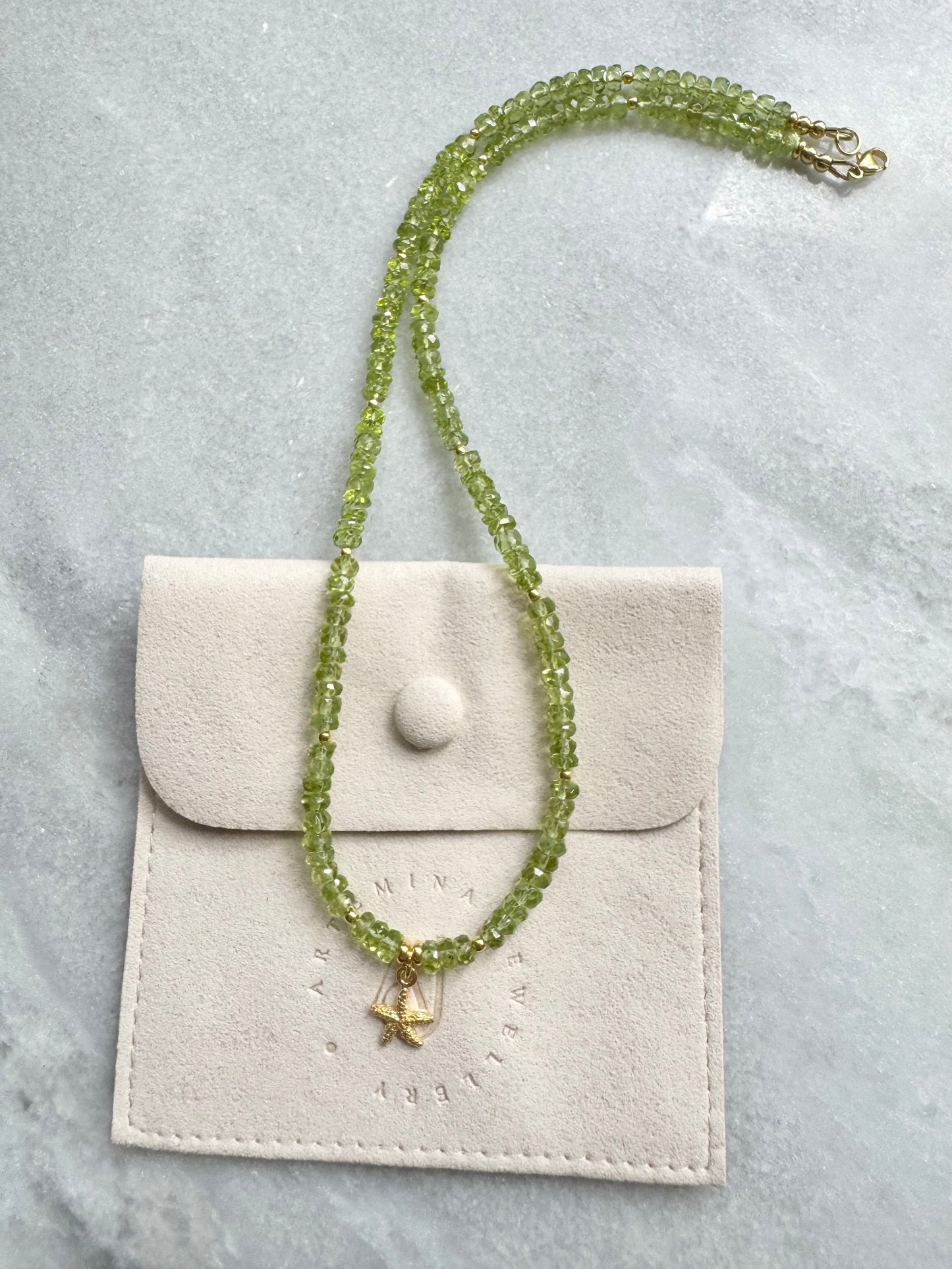 Peridot Starshine Necklace / Gold Vermeil