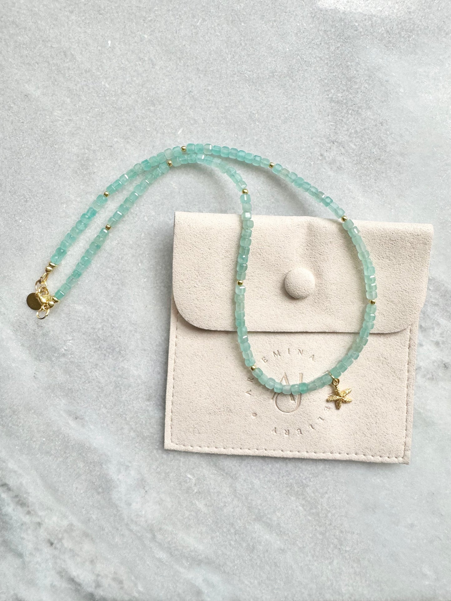 Amazonite Summer Breeze Necklace / Gold Vermeil