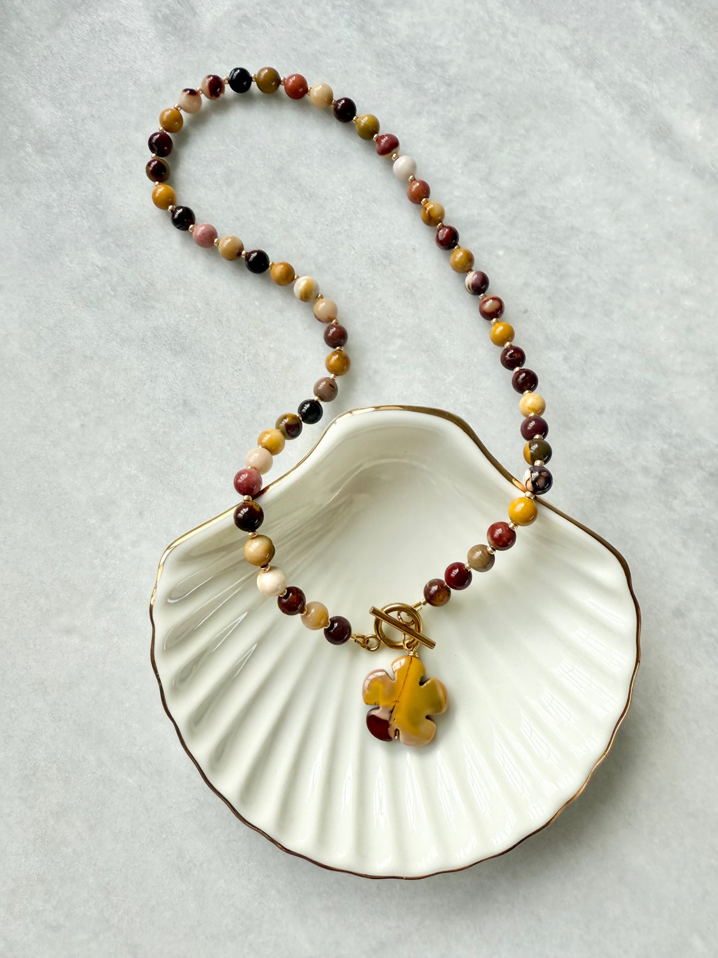 Mookaite Jasper Flower Power Boho Necklace