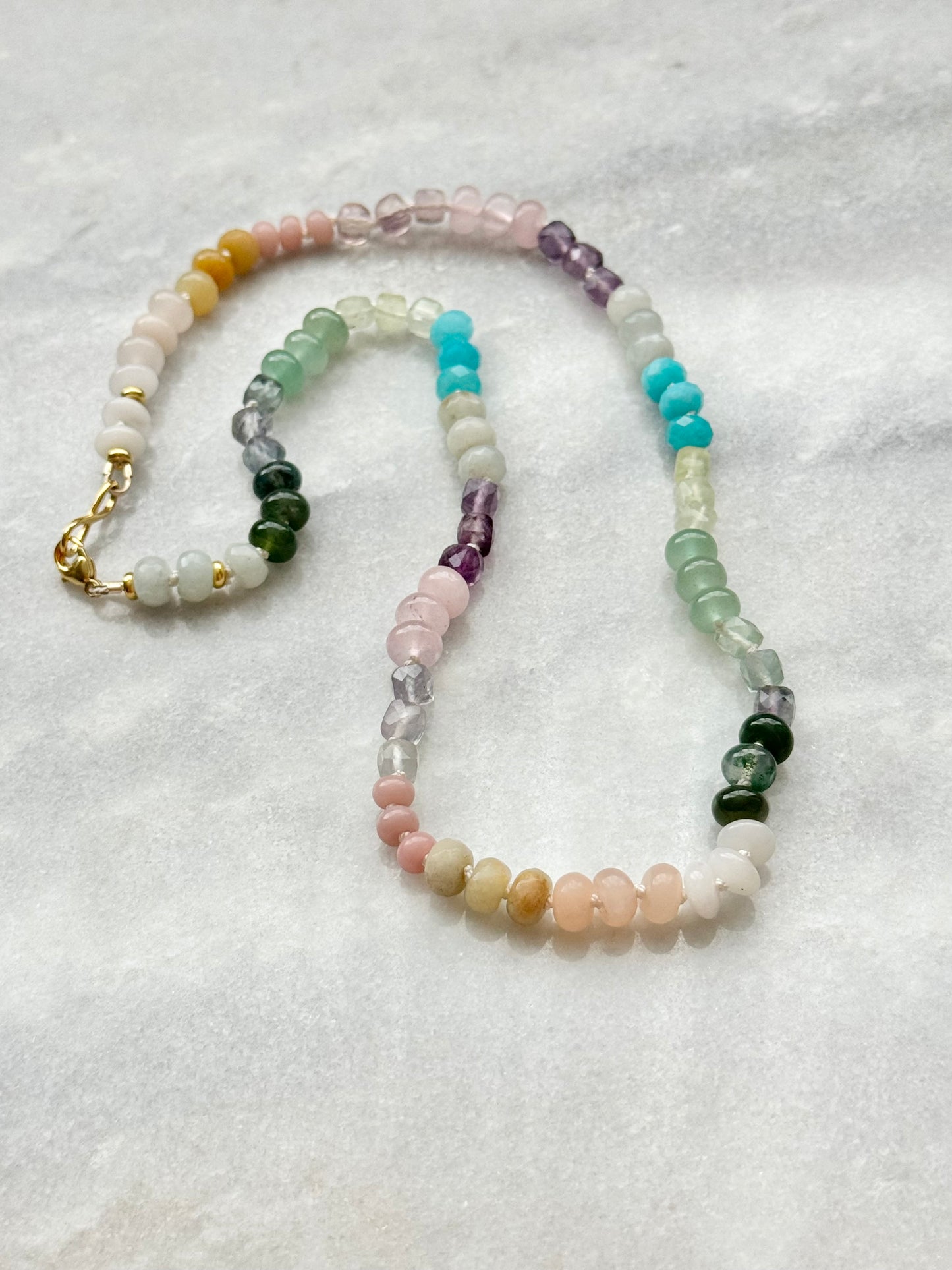 Rainbow Spectrum Hand Knotted Necklace