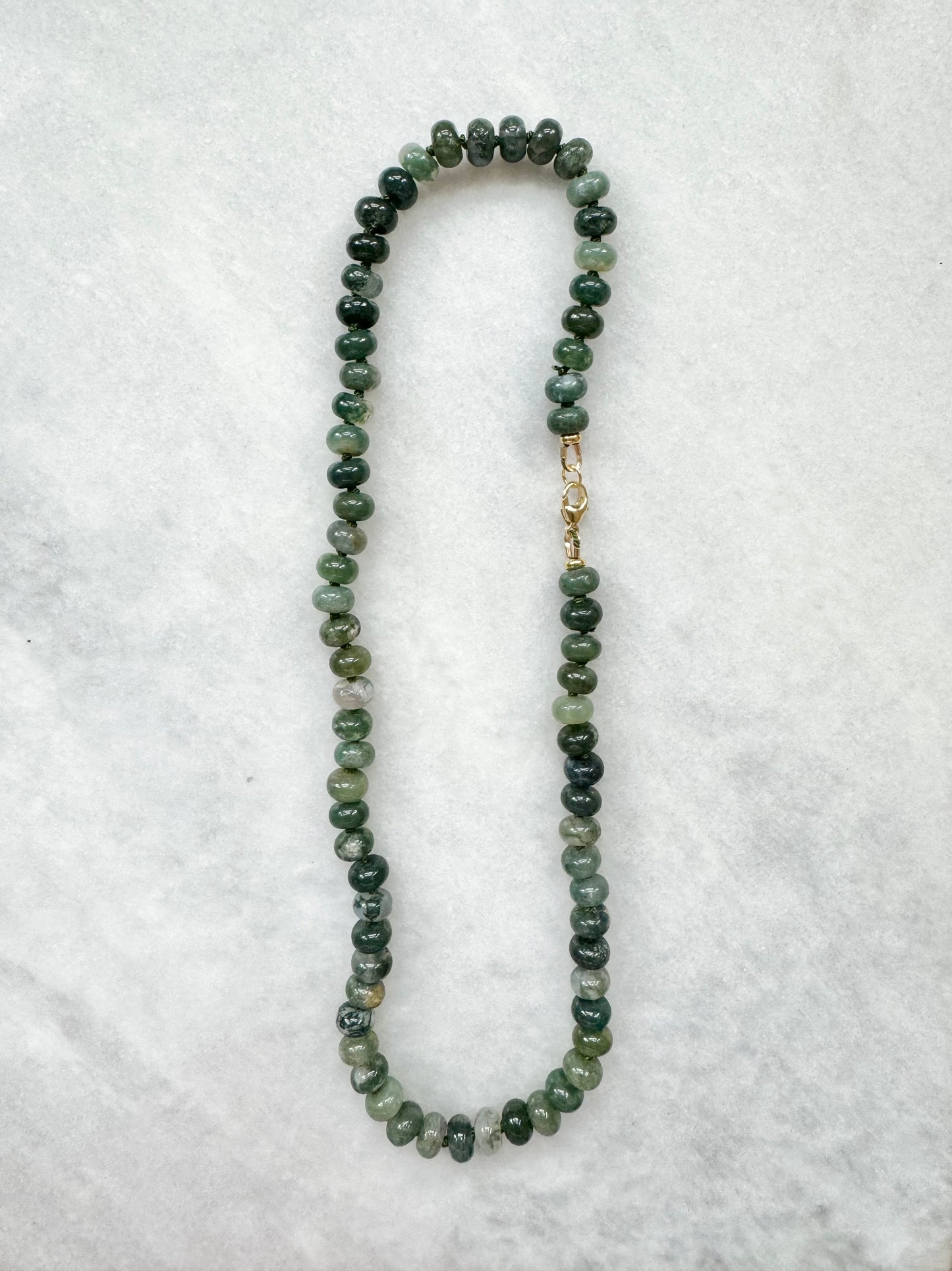 Moss Agate Hand Knotted Necklace